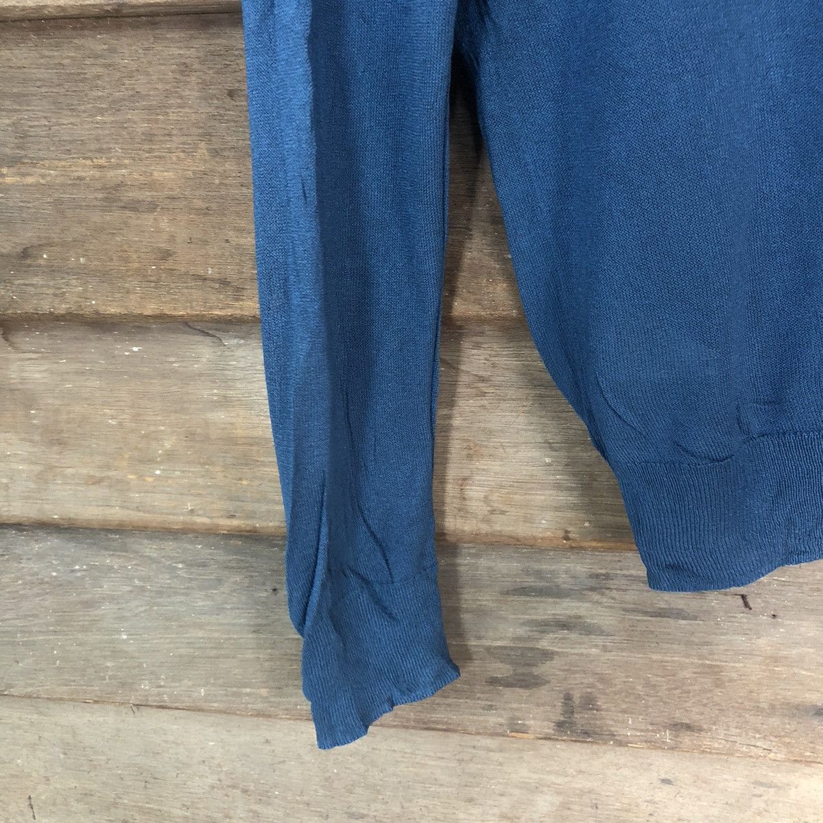 Homespun Knitwear × Uniqlo Uniqlo Dark Blue Cardigan thin distressed #7254 Size L / US 10 / IT 46 - 13 Thumbnail