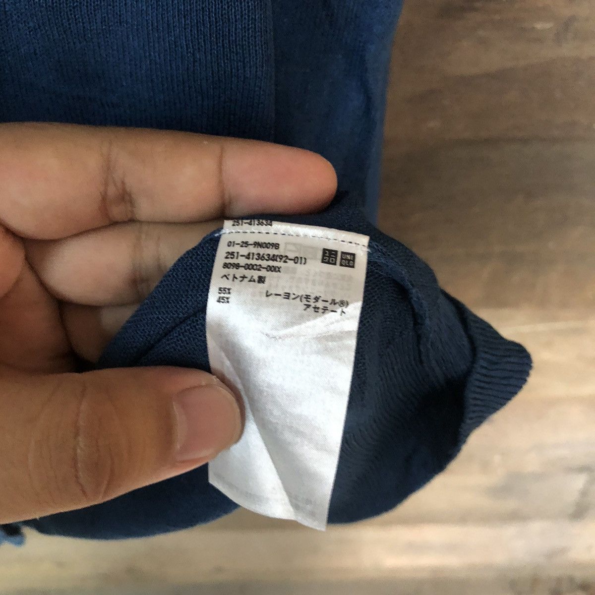 Homespun Knitwear × Uniqlo Uniqlo Dark Blue Cardigan thin distressed #7254 Size L / US 10 / IT 46 - 9 Thumbnail