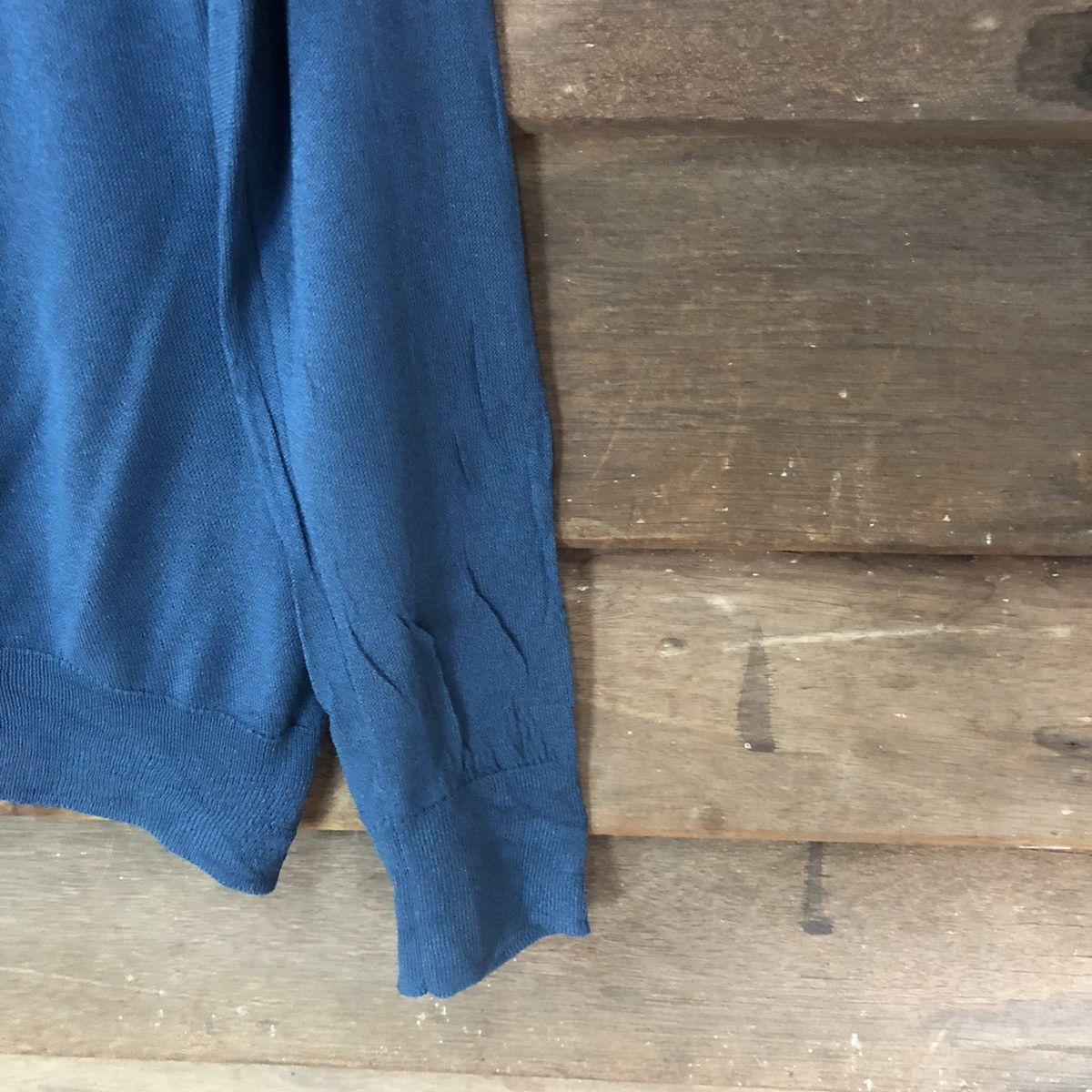 Homespun Knitwear × Uniqlo Uniqlo Dark Blue Cardigan thin distressed #7254 Size L / US 10 / IT 46 - 14 Thumbnail