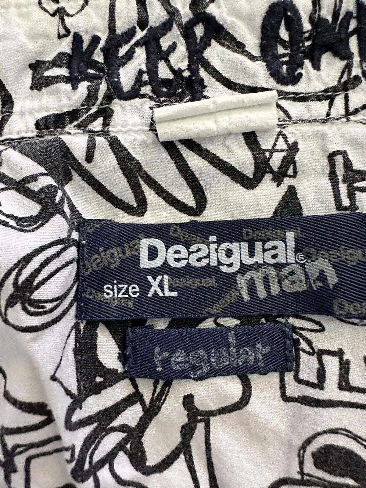 Desigual Desigual Patchwork Long Sleeve Shirt White Collar Size XL Size US L / EU 52-54 / 3 - 6 Thumbnail
