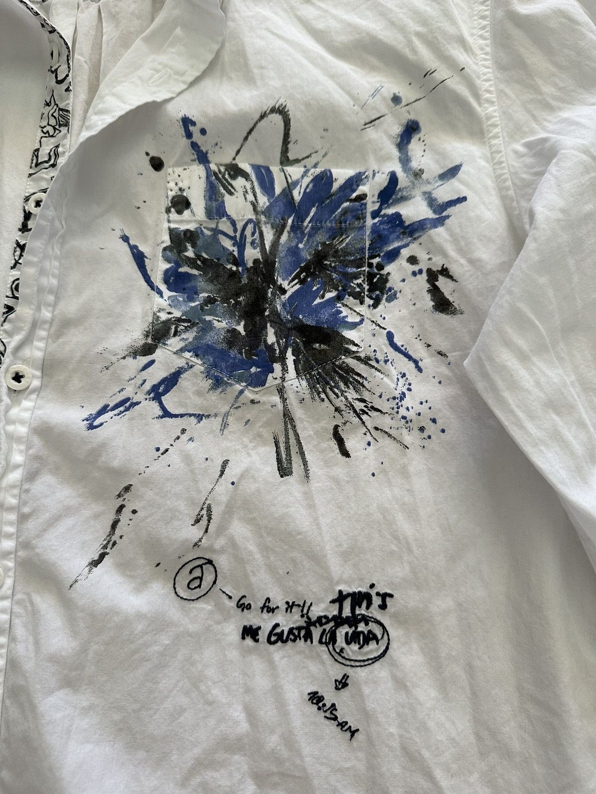 Desigual Desigual Patchwork Long Sleeve Shirt White Collar Size XL Size US L / EU 52-54 / 3 - 2 Thumbnail