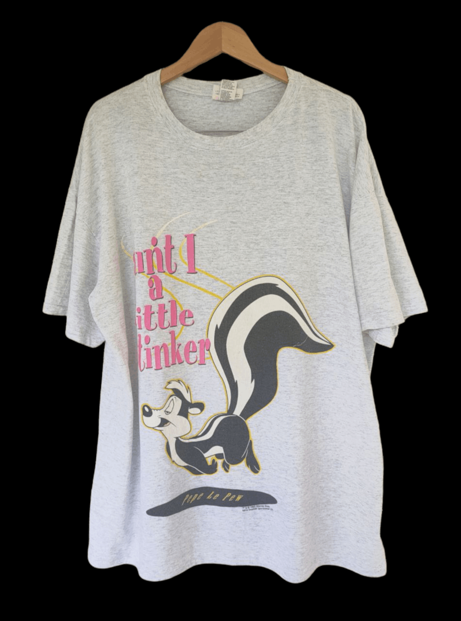 image of Cartoon Network x Vintage 1994 Vintage Pepe Le Pew Looney Tunes T in Grey, Men's (Size 2XL)