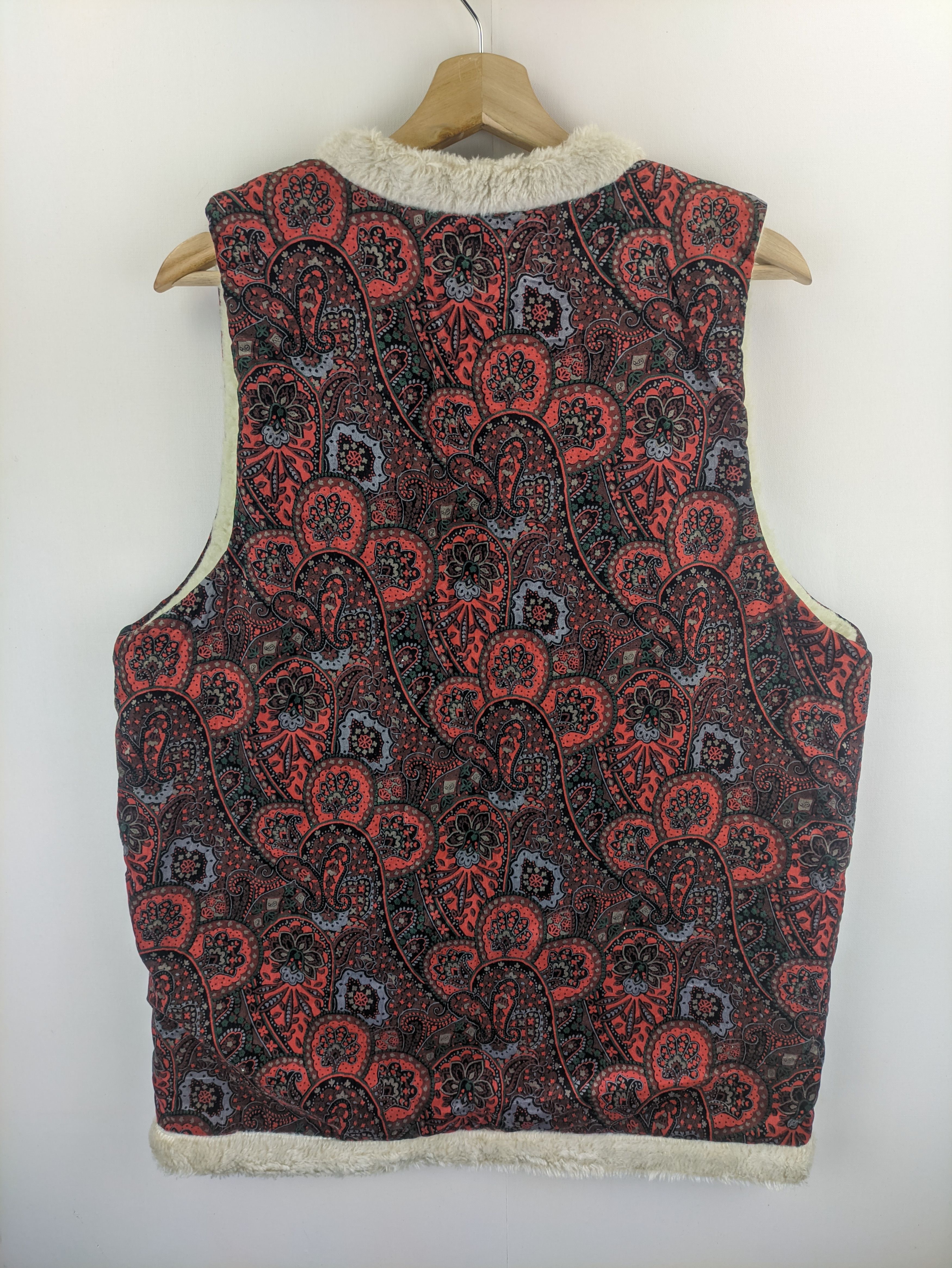 Japanese Brand Steals🔥Vintage Sherpa Vest Paisley by Couswin Size US M / EU 48-50 / 2 - 2 Thumbnail