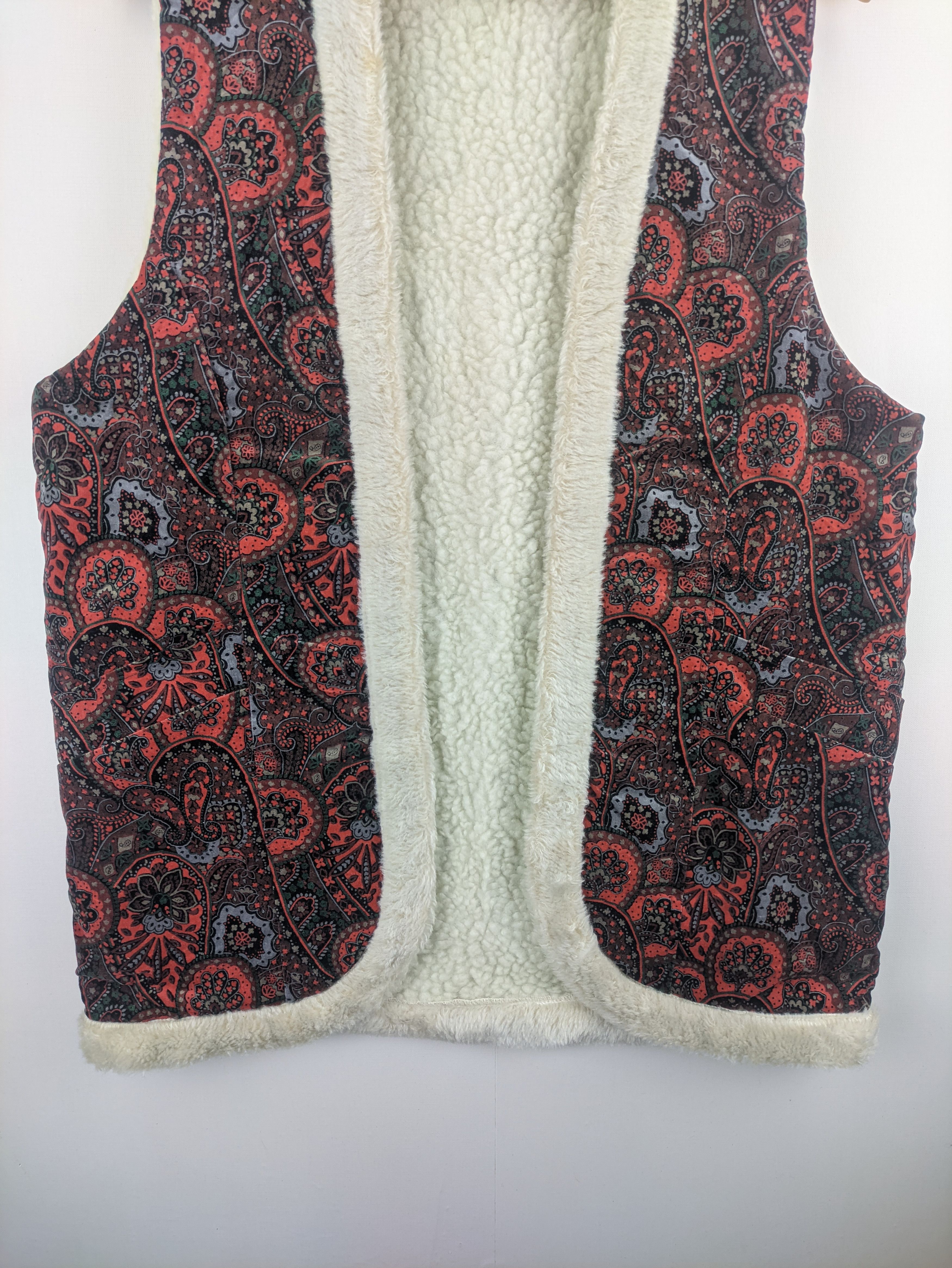 Japanese Brand Steals🔥Vintage Sherpa Vest Paisley by Couswin Size US M / EU 48-50 / 2 - 8 Thumbnail