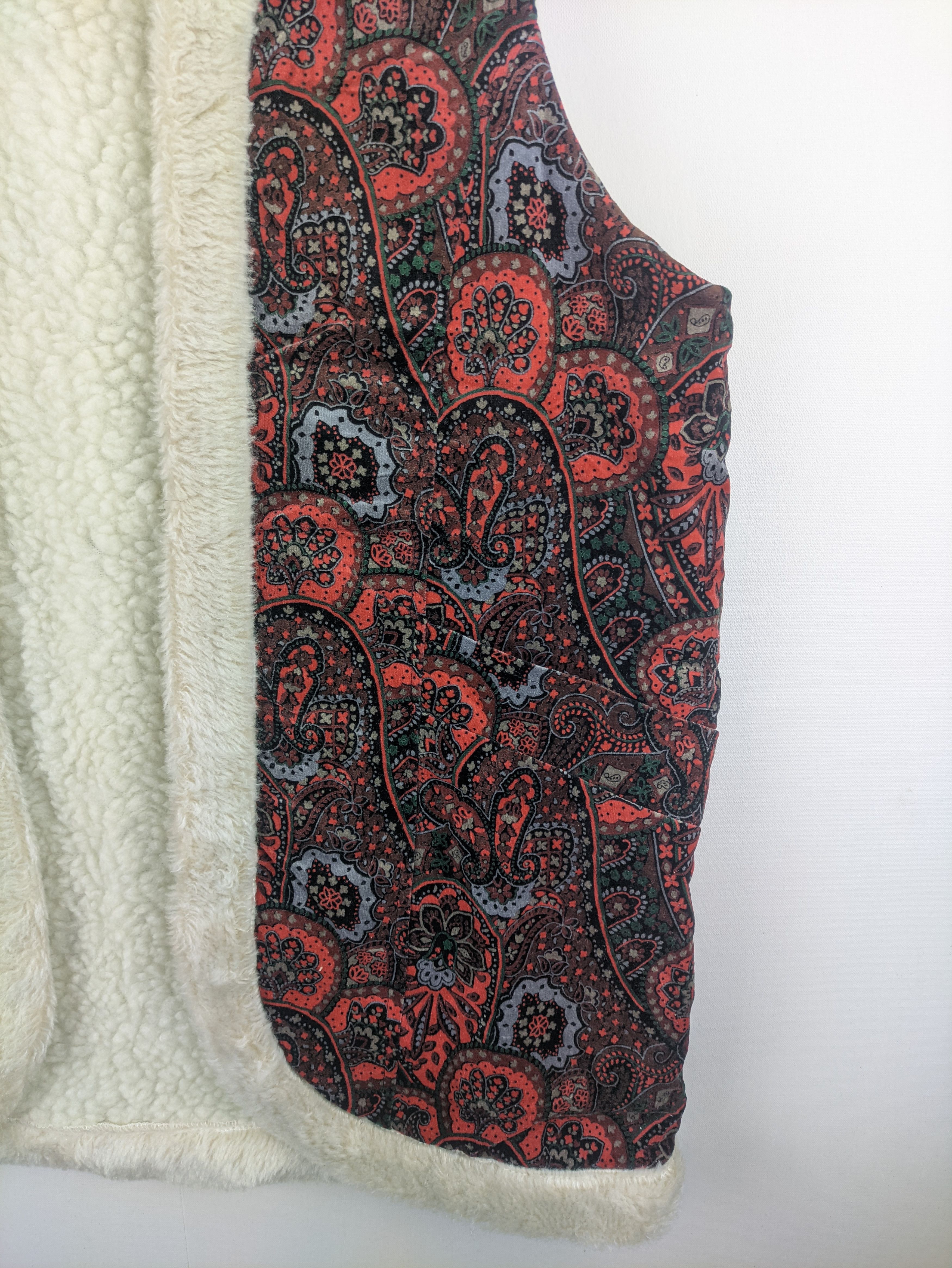 Japanese Brand Steals🔥Vintage Sherpa Vest Paisley by Couswin Size US M / EU 48-50 / 2 - 6 Thumbnail