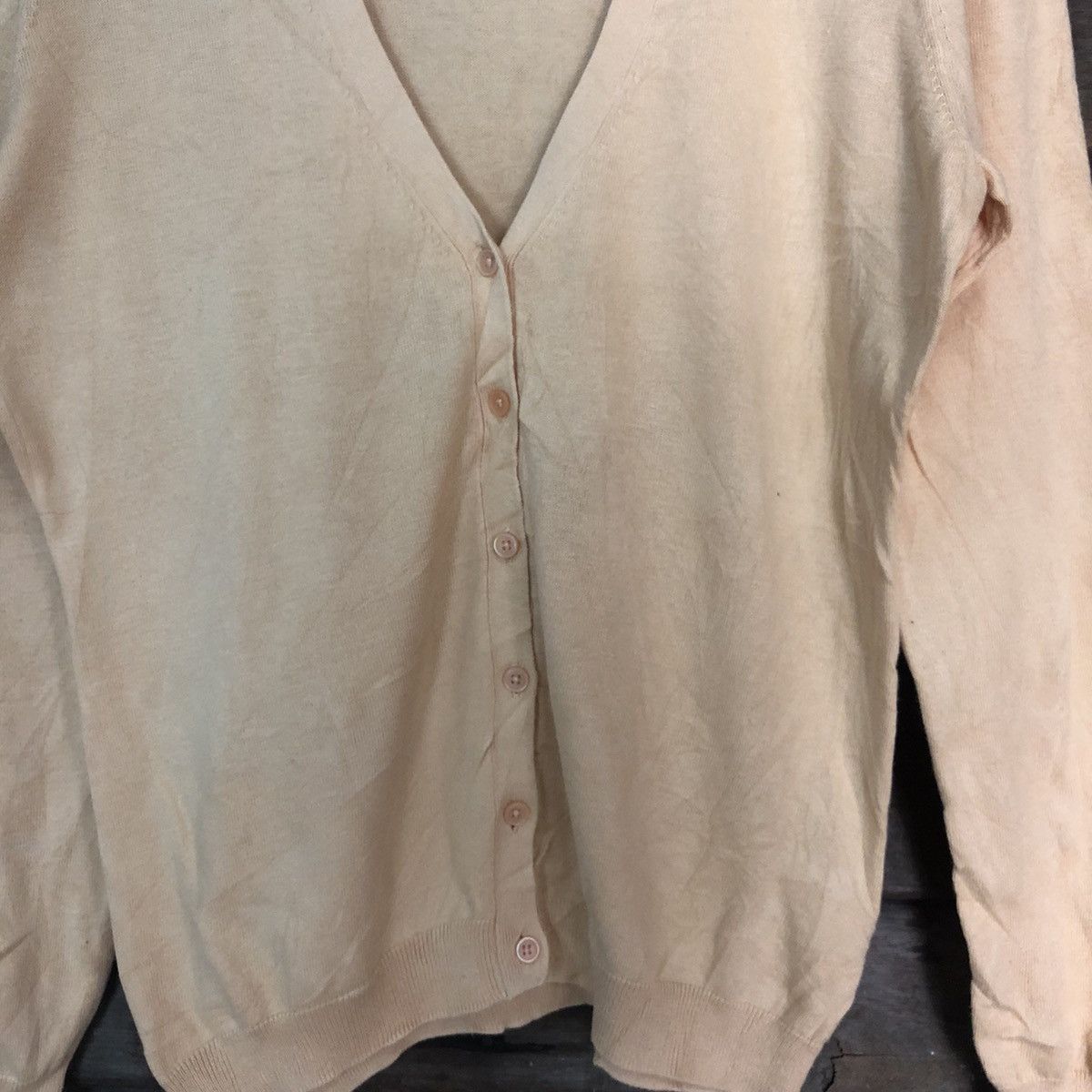 Homespun Knitwear Uniqlo Orange Cardigan knitwear thin japan vintage #7252 Size L / US 10 / IT 46 - 5 Thumbnail