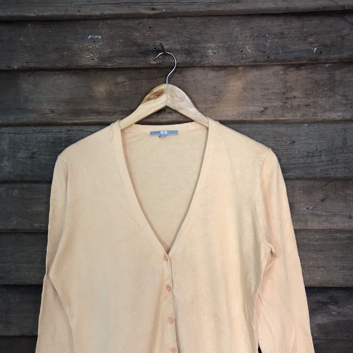 Homespun Knitwear Uniqlo Orange Cardigan knitwear thin japan vintage #7252 Size L / US 10 / IT 46 - 2 Thumbnail