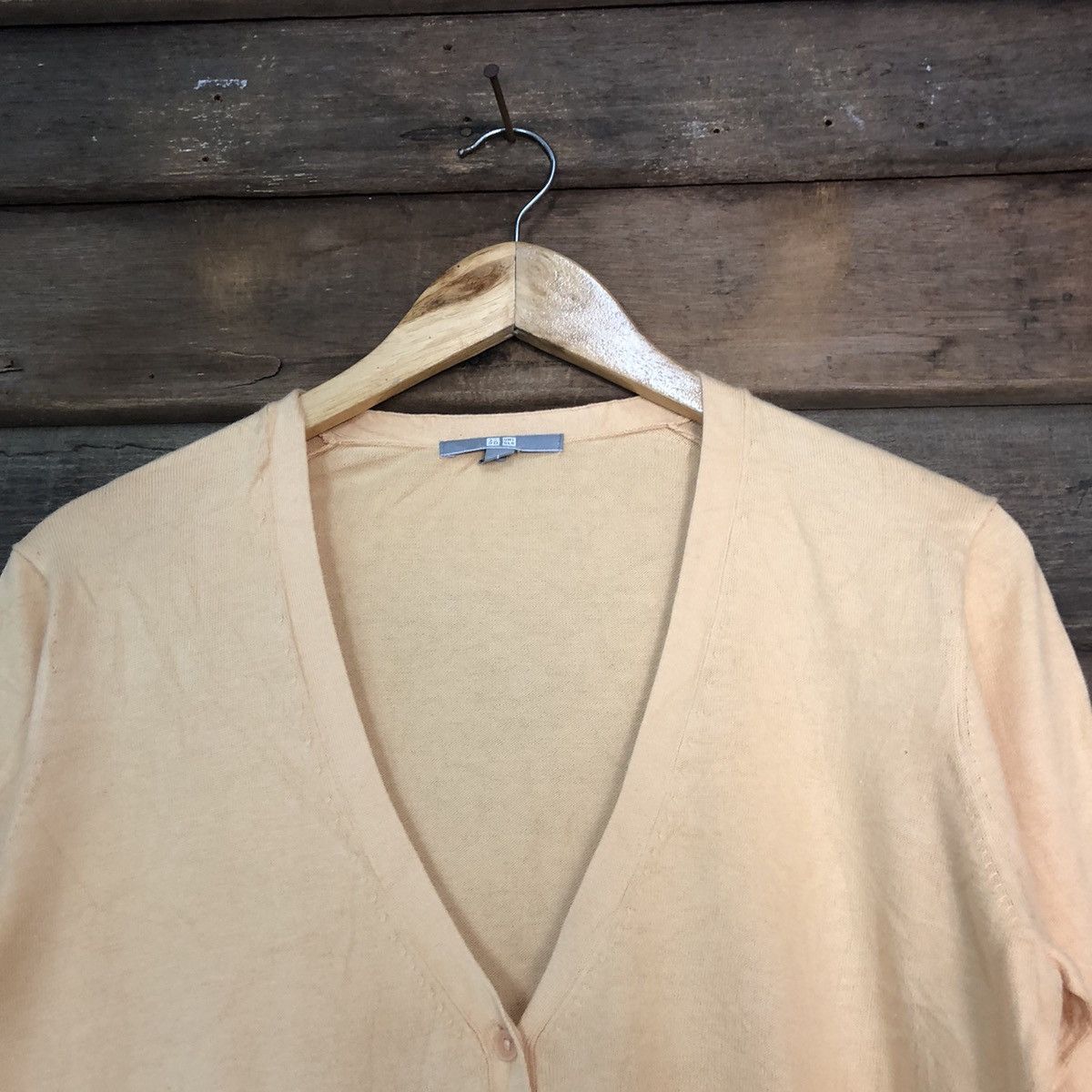Homespun Knitwear Uniqlo Orange Cardigan knitwear thin japan vintage #7252 Size L / US 10 / IT 46 - 4 Thumbnail
