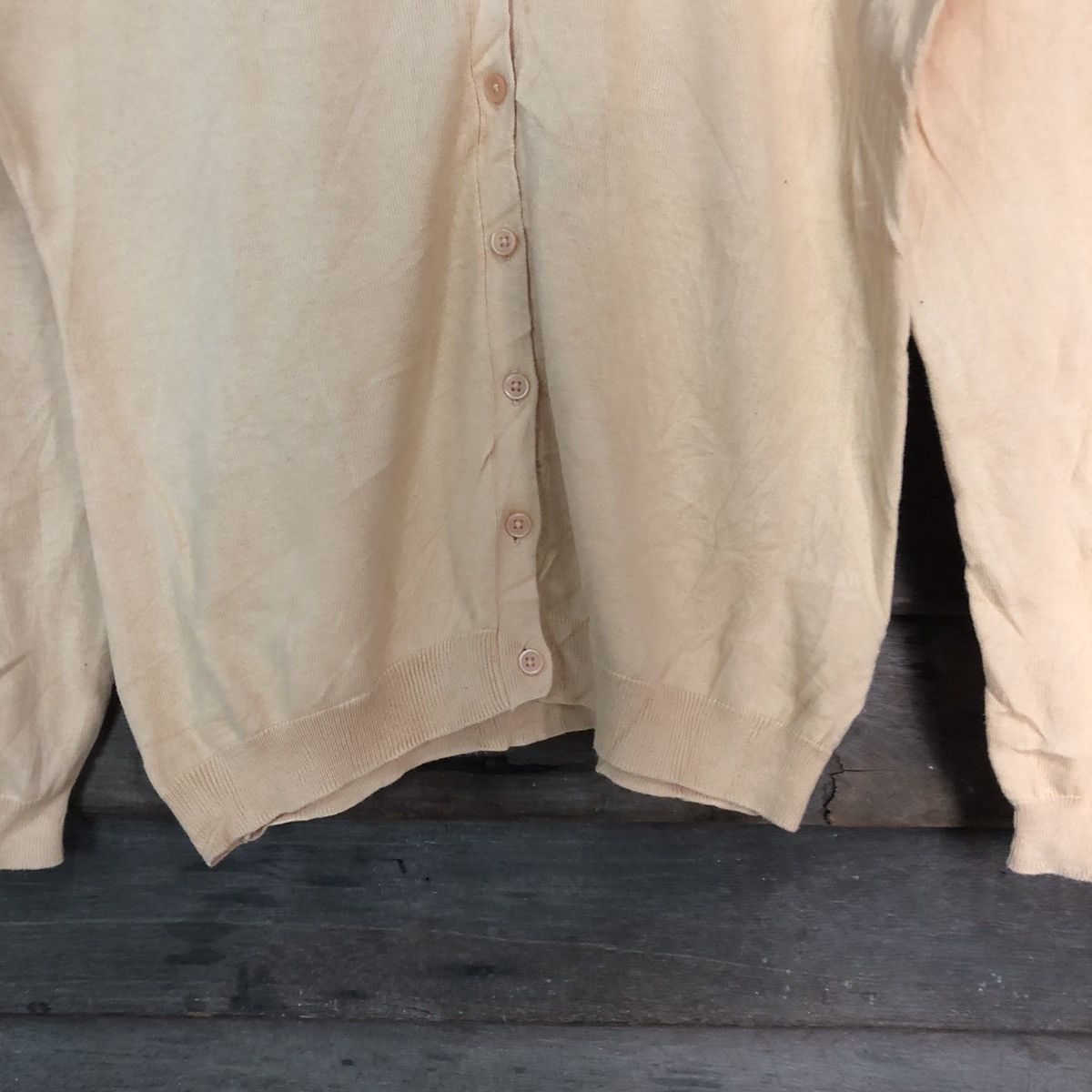 Homespun Knitwear Uniqlo Orange Cardigan knitwear thin japan vintage #7252 Size L / US 10 / IT 46 - 6 Thumbnail