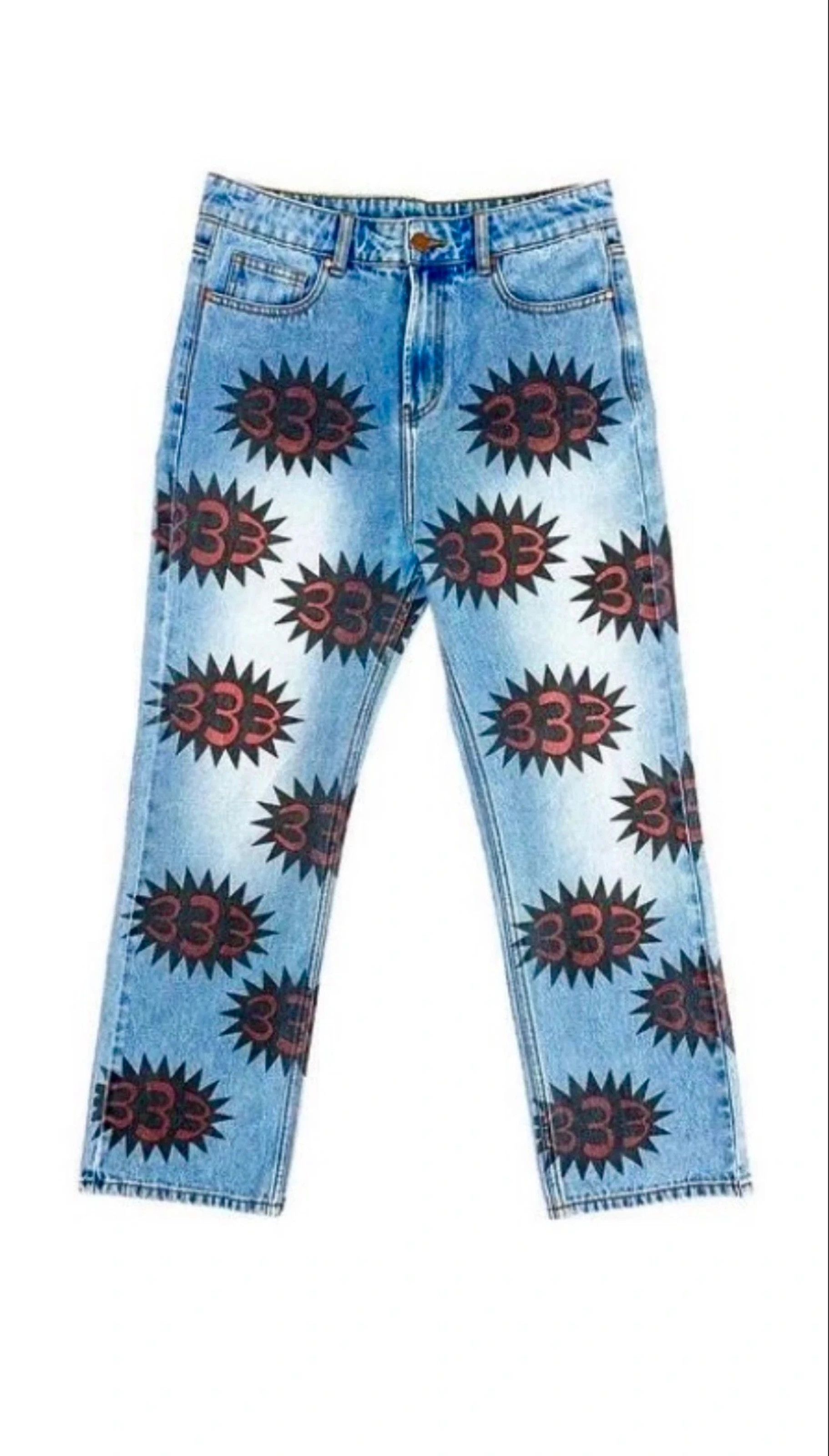 Half Evil Half Evil 333 Spike Logo Blue Denim Pants 32 | Grailed