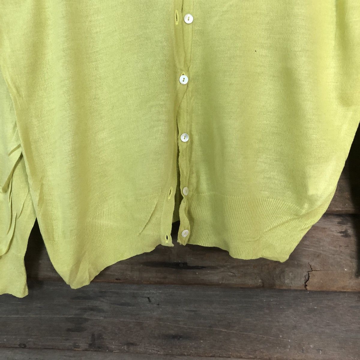 Homespun Knitwear LTS International Yellow Cardigan thin japan vintage #7249 Size M / US 6-8 / IT 42-44 - 6 Thumbnail