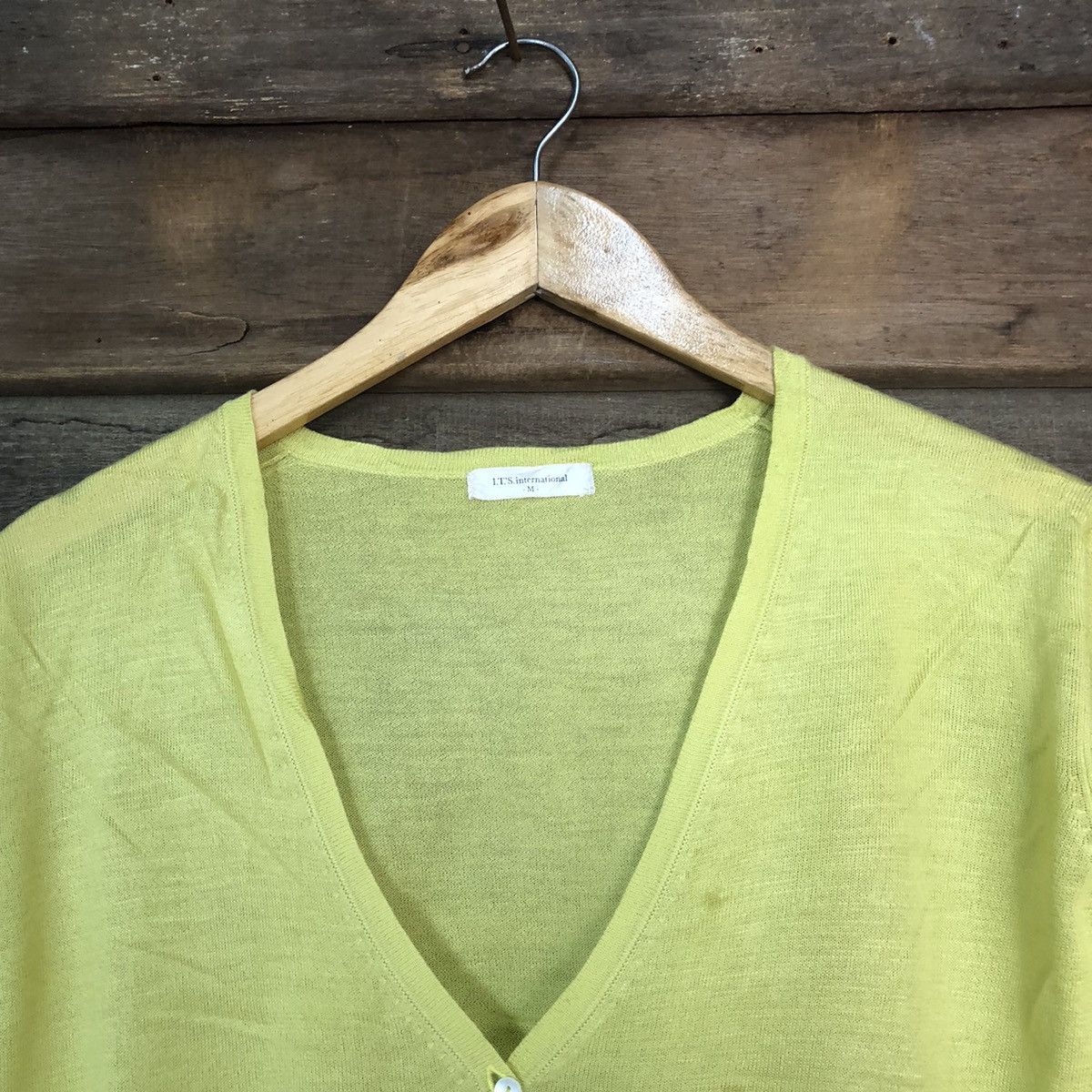 Homespun Knitwear LTS International Yellow Cardigan thin japan vintage #7249 Size M / US 6-8 / IT 42-44 - 4 Thumbnail