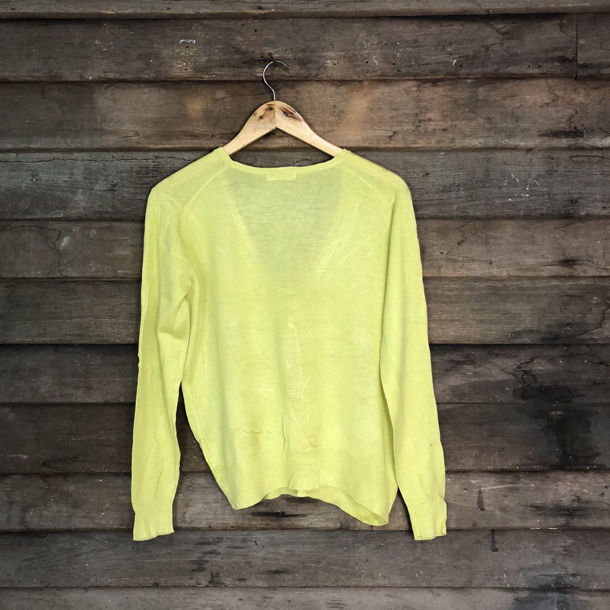 Homespun Knitwear LTS International Yellow Cardigan thin japan vintage #7249 Size M / US 6-8 / IT 42-44 - 9 Thumbnail