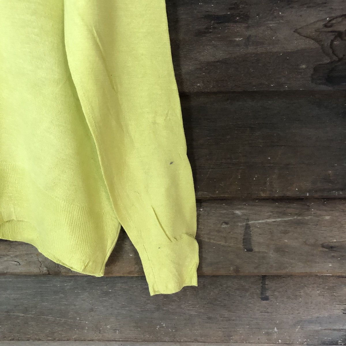 Homespun Knitwear LTS International Yellow Cardigan thin japan vintage #7249 Size M / US 6-8 / IT 42-44 - 11 Thumbnail
