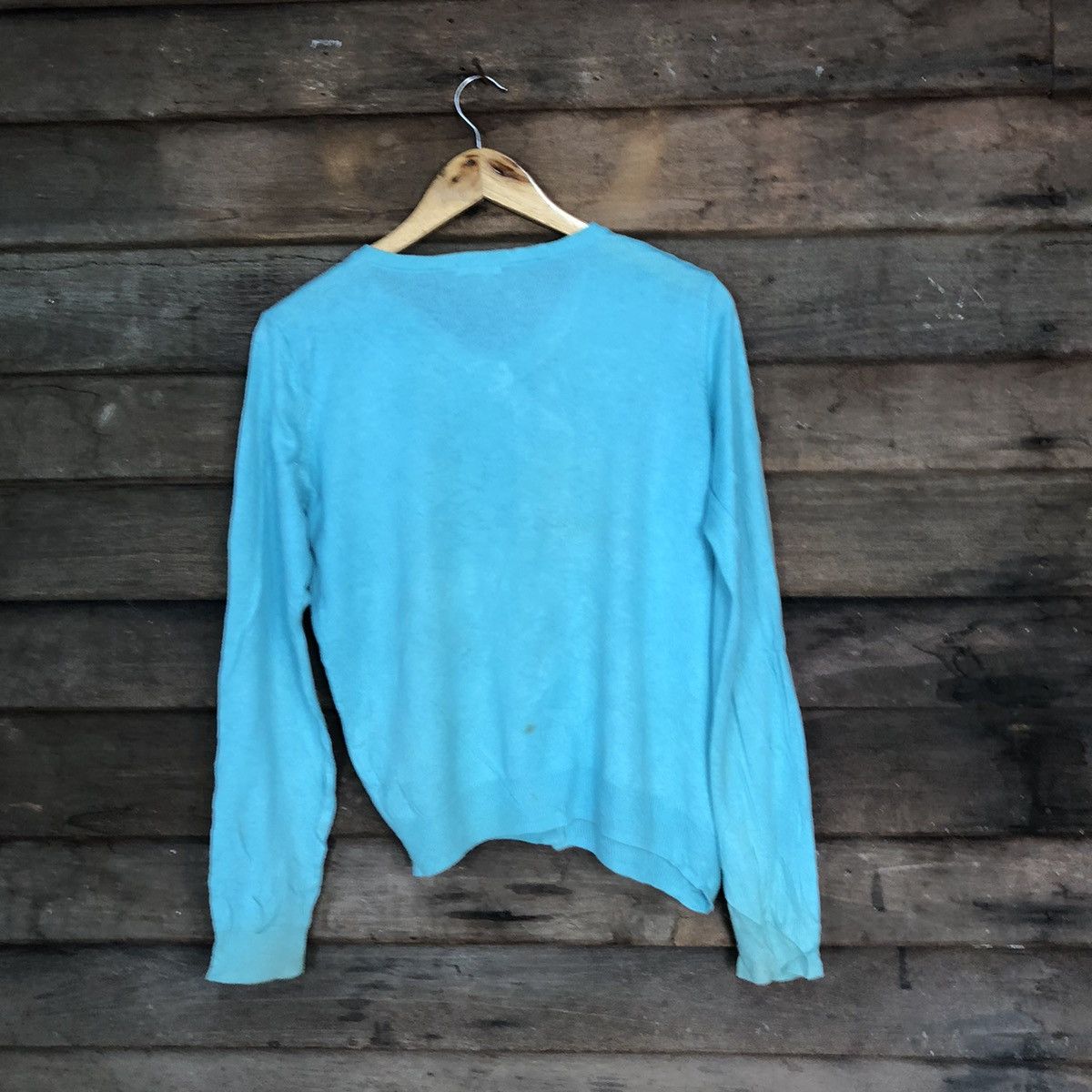GU × Vintage GU Blue vintage thin knitwear Cardigans #7248 Size M / US 6-8 / IT 42-44 - 10 Thumbnail