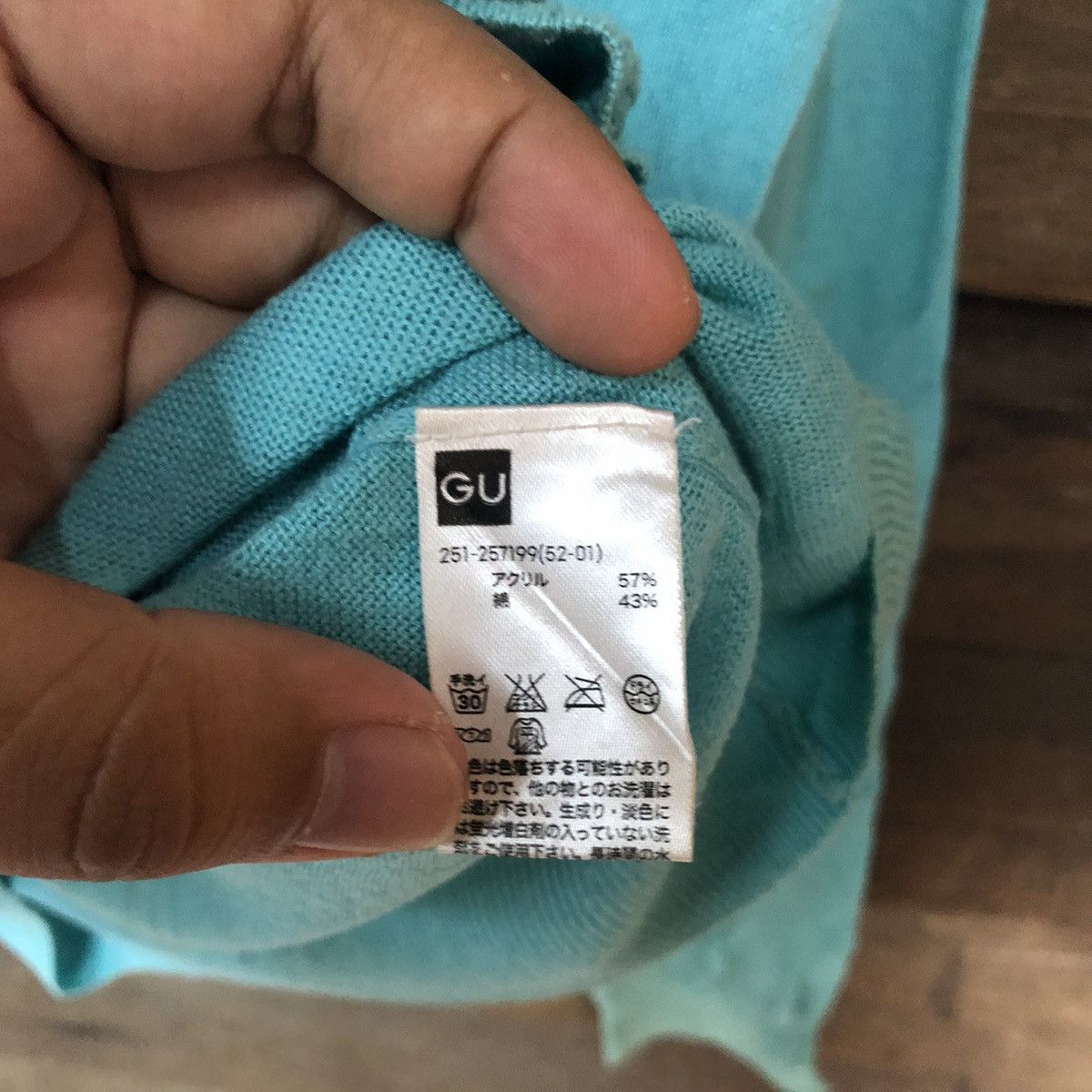 GU × Vintage GU Blue vintage thin knitwear Cardigans #7248 Size M / US 6-8 / IT 42-44 - 8 Thumbnail
