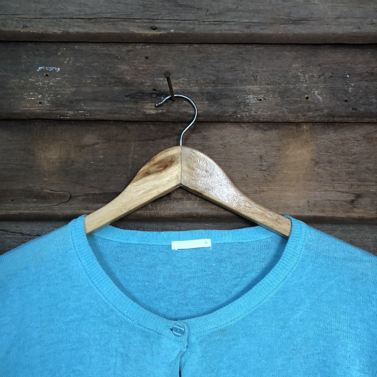 GU × Vintage GU Blue vintage thin knitwear Cardigans #7248 Size M / US 6-8 / IT 42-44 - 4 Thumbnail