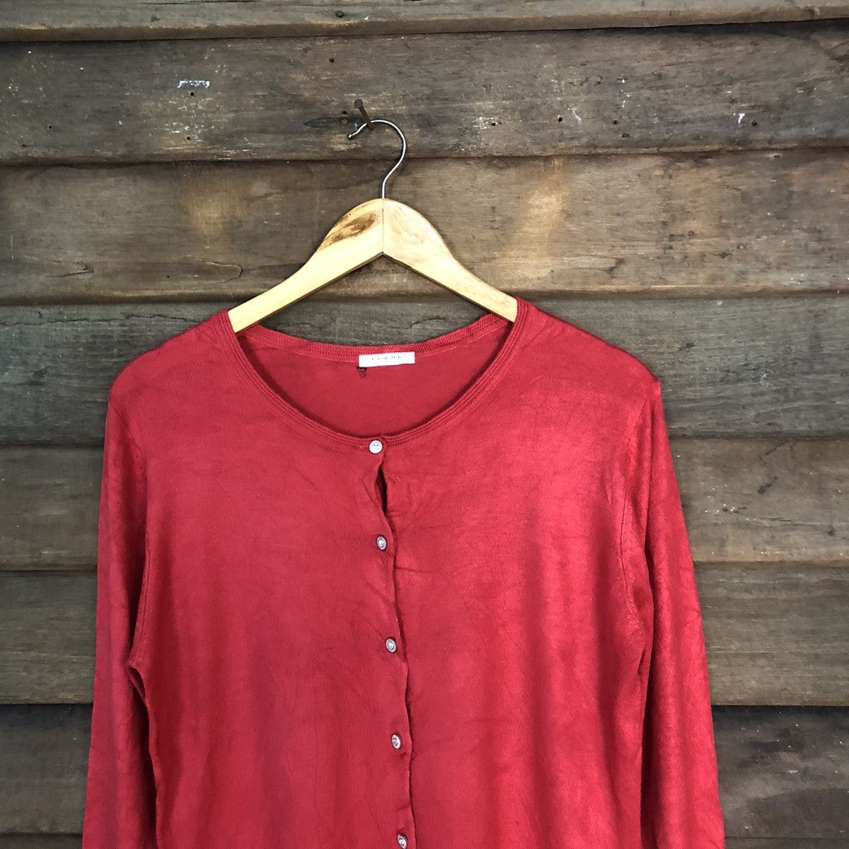 Japanese Brand Glacier Red vintage knitwear japan Cardigans #7246 Size L / US 10 / IT 46 - 2 Thumbnail