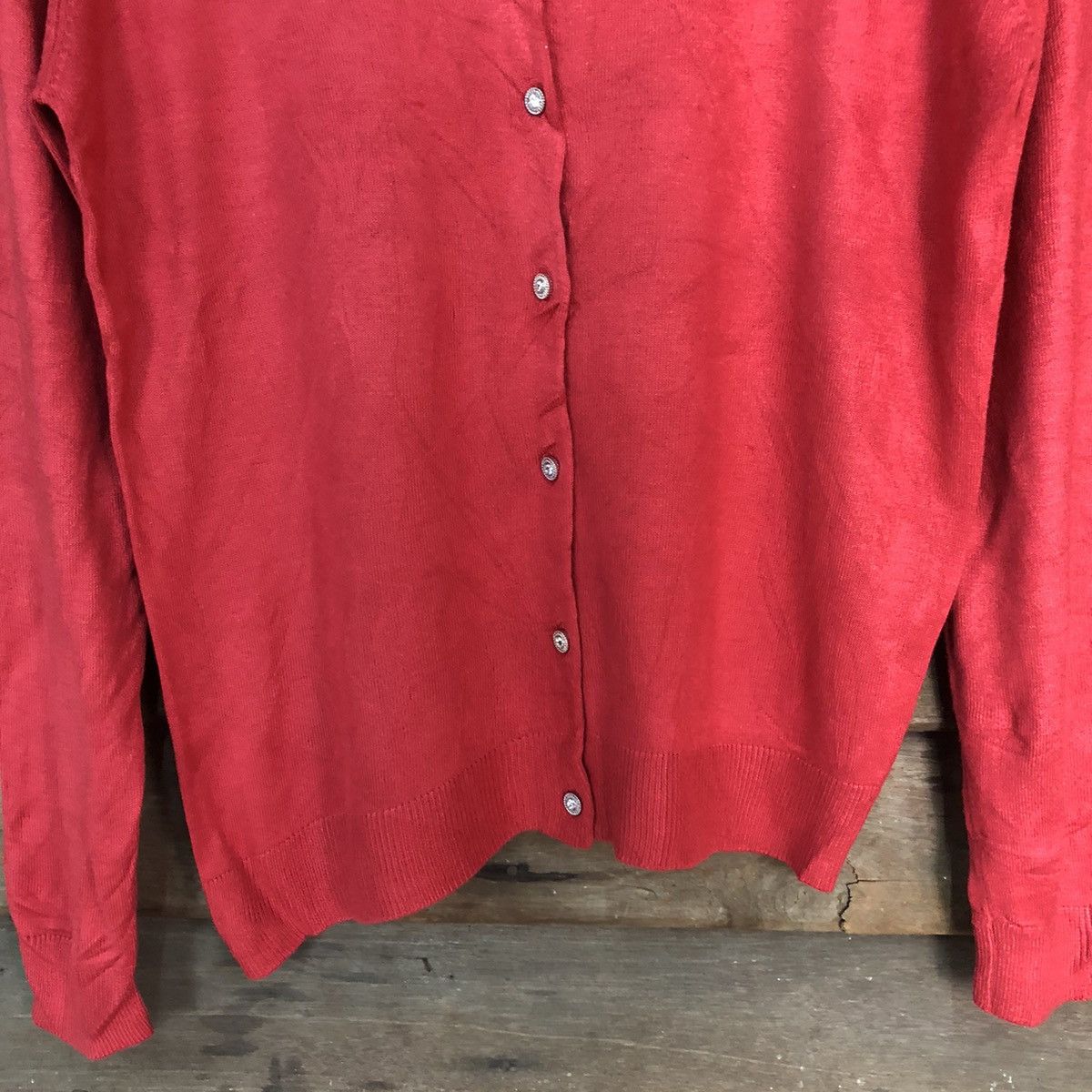 Japanese Brand Glacier Red vintage knitwear japan Cardigans #7246 Size L / US 10 / IT 46 - 6 Thumbnail