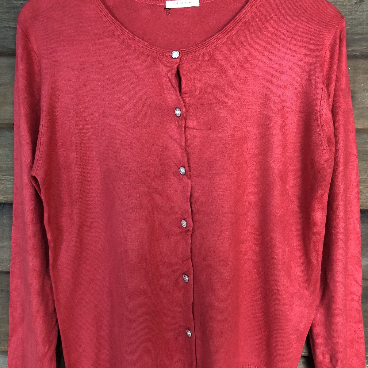 Japanese Brand Glacier Red vintage knitwear japan Cardigans #7246 Size L / US 10 / IT 46 - 5 Thumbnail