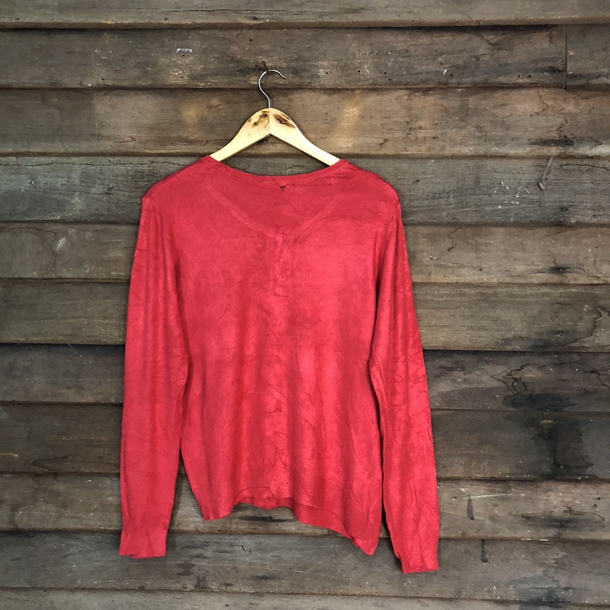 Japanese Brand Glacier Red vintage knitwear japan Cardigans #7246 Size L / US 10 / IT 46 - 10 Thumbnail