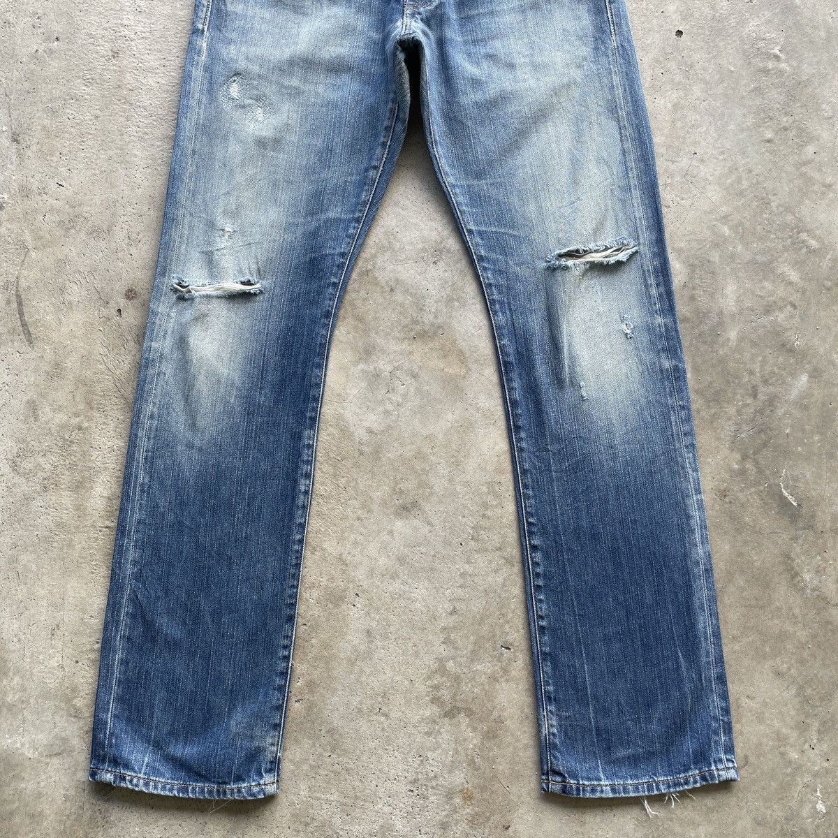 Jean × Replay × Vintage Vintage Replay Fly Button Distressed Denim Jeans Pants Faded Size US 33 - 4 Thumbnail