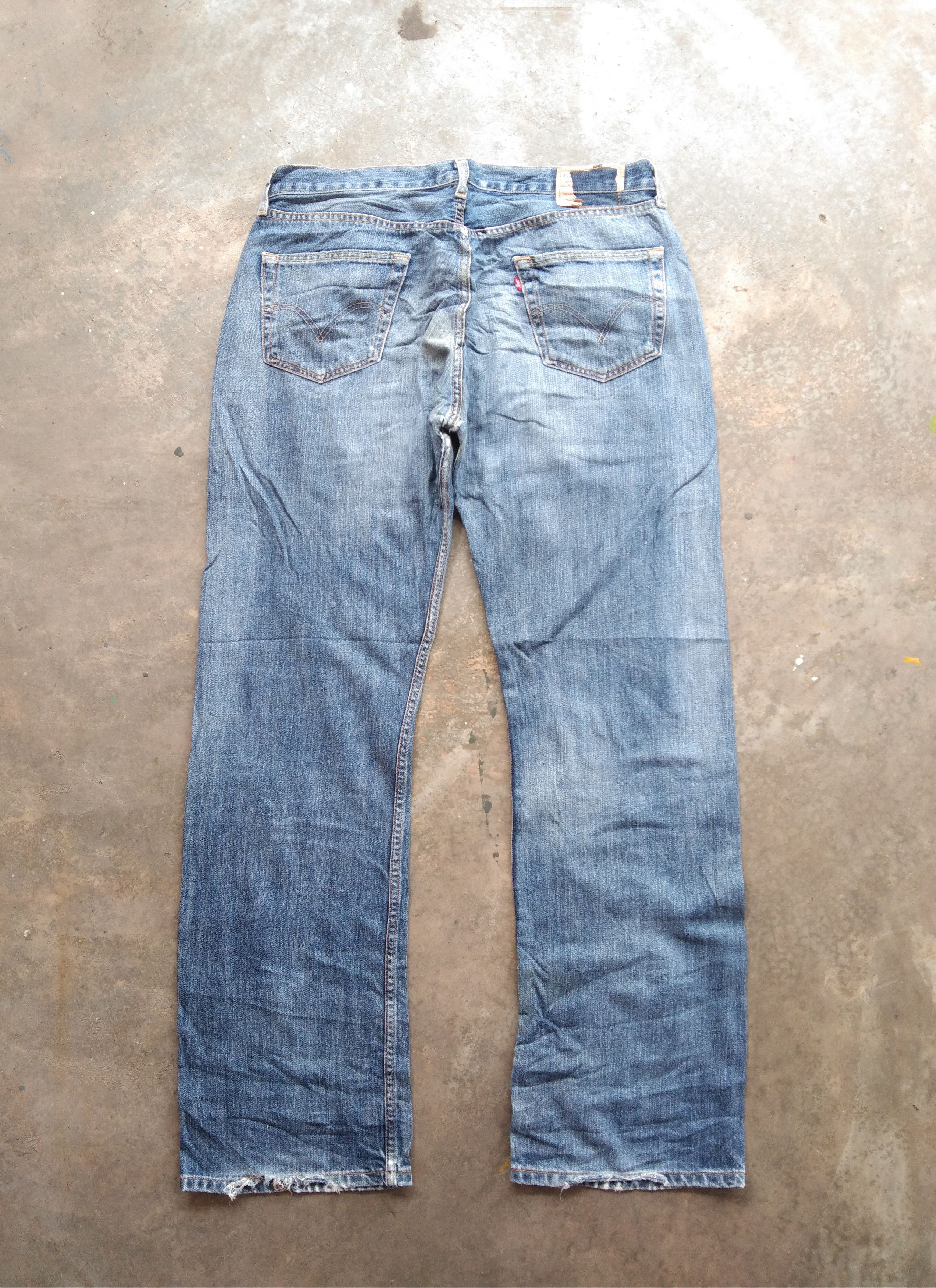 Levi's Vintage Levi's 501 Straight Leg Distressed Jeans 36x34 Size US 36 / EU 52 - 2 Thumbnail