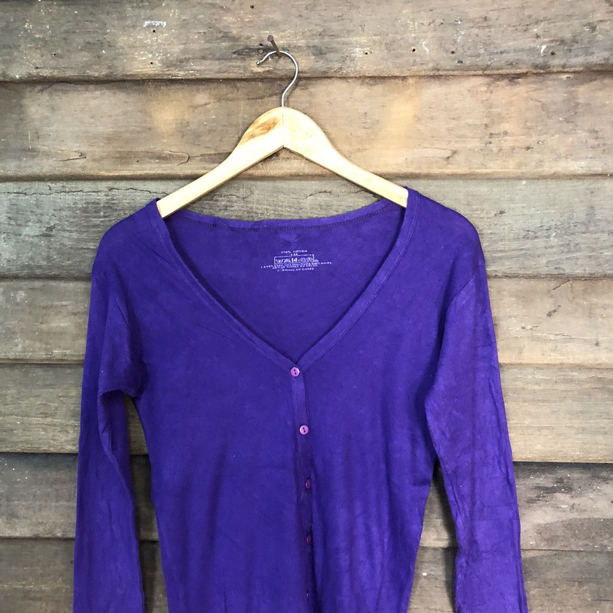 Homespun Knitwear Japan vintage streetwear thin knitwear Purple Cardigan #7245 Size M / US 6-8 / IT 42-44 - 2 Thumbnail