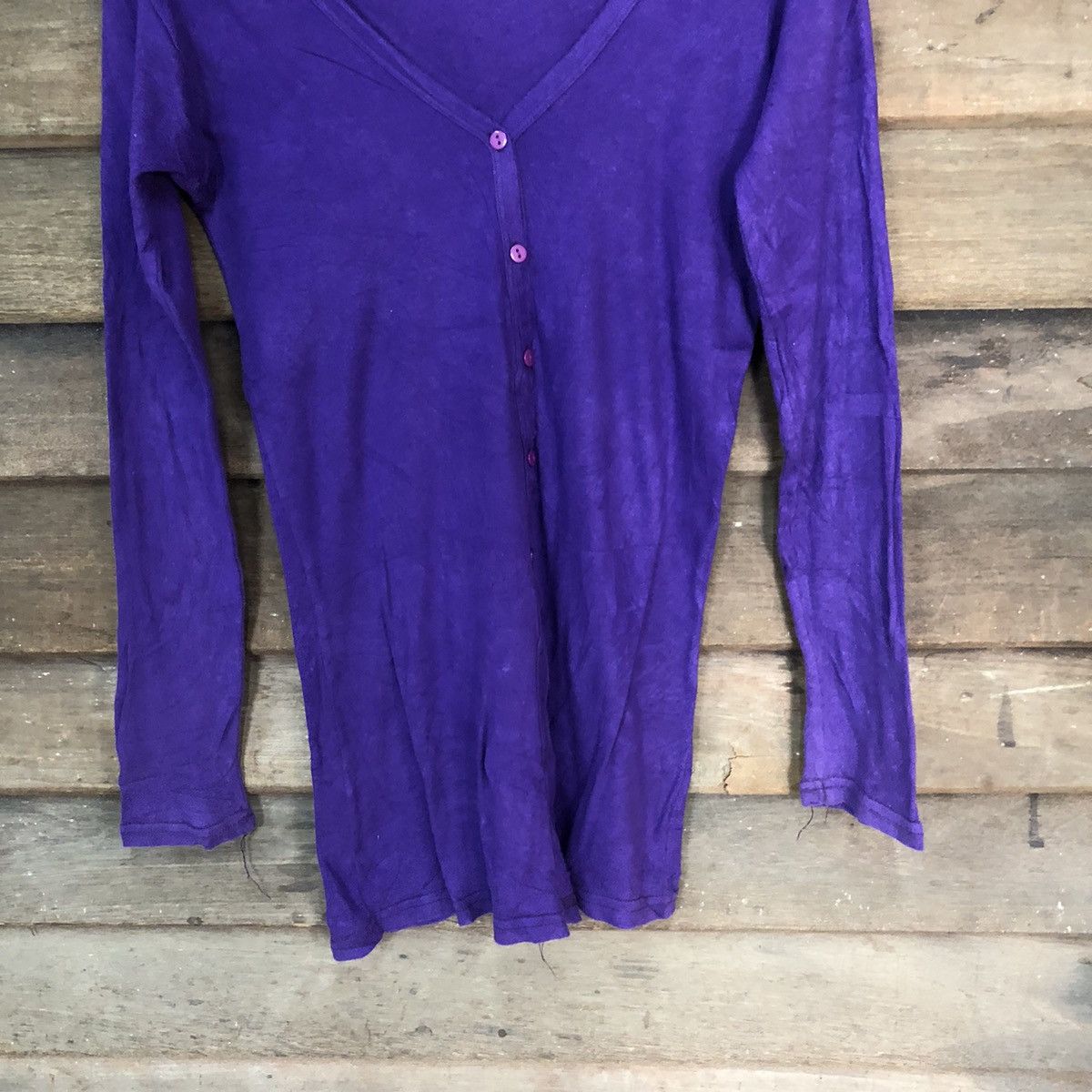 Homespun Knitwear Japan vintage streetwear thin knitwear Purple Cardigan #7245 Size M / US 6-8 / IT 42-44 - 3 Thumbnail