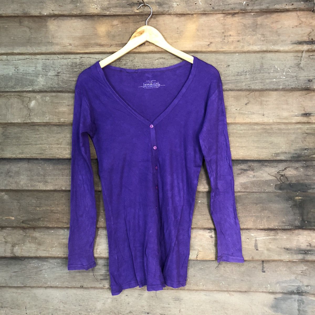 Homespun Knitwear Japan vintage streetwear thin knitwear Purple Cardigan #7245 Size M / US 6-8 / IT 42-44 - 1 Thumbnail