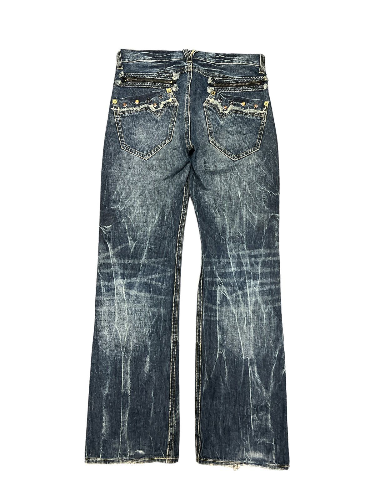 Japanese Brand × Vintage FLARED💥UNKNOWN BRAND DISTRESSED DENIM PANT Size US 33 - 6 Thumbnail