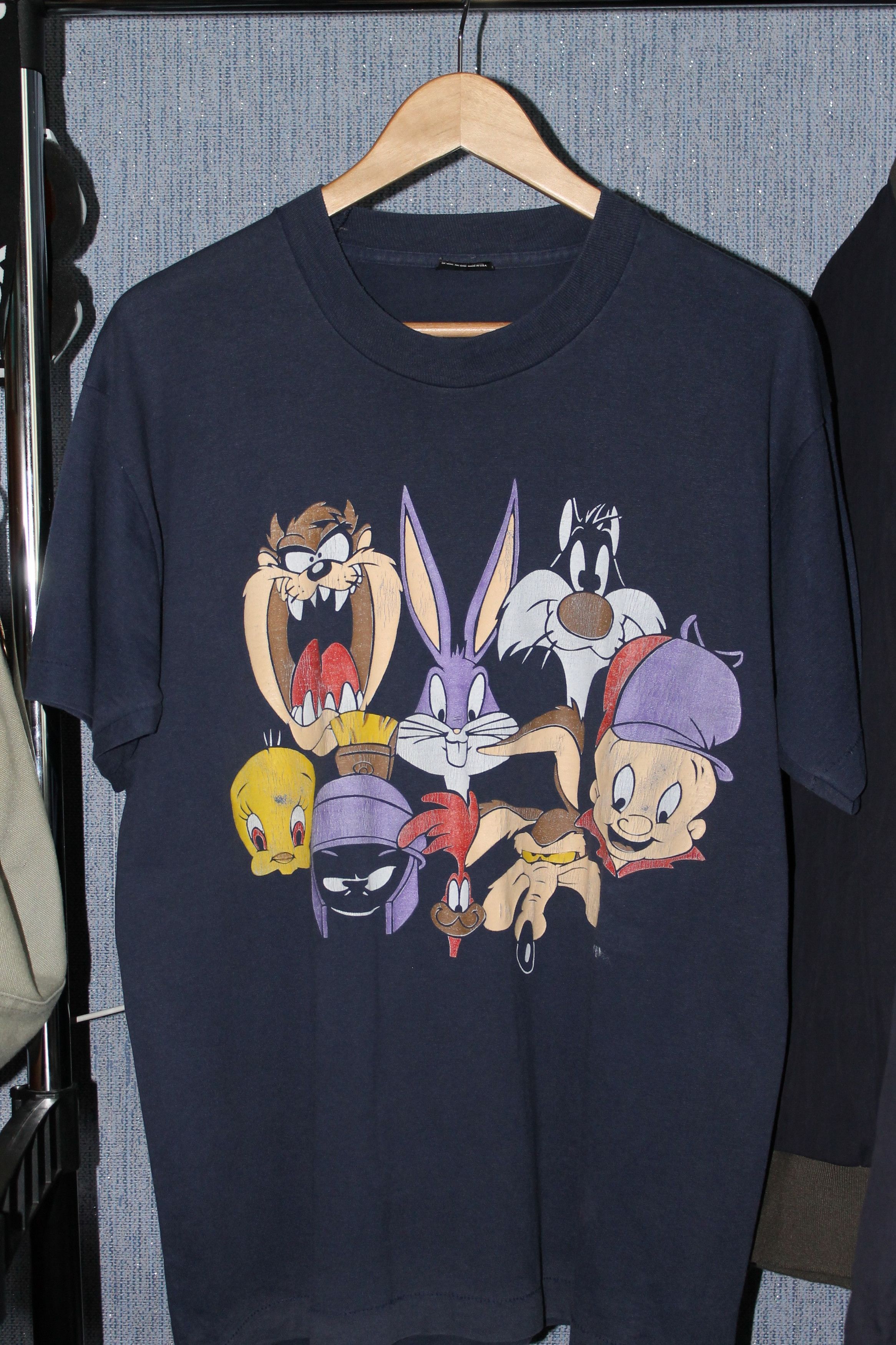 Pre-owned 1990x Clothing X Vintage Looney Tunes All Characters Vintage Tee In Blue