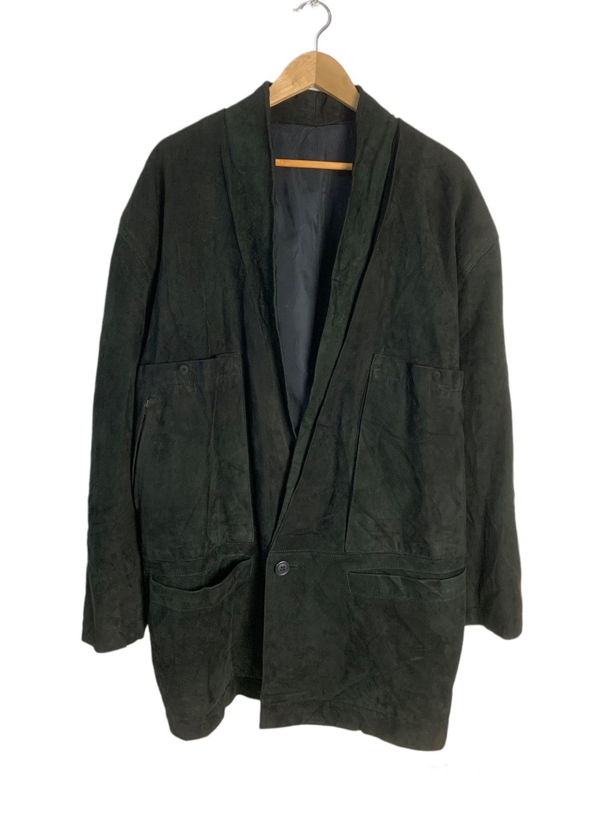 Issey Miyake Vintage 80s Issey Miyake Suede Leather Jacket Size US M / EU 48-50 / 2 - 1 Thumbnail