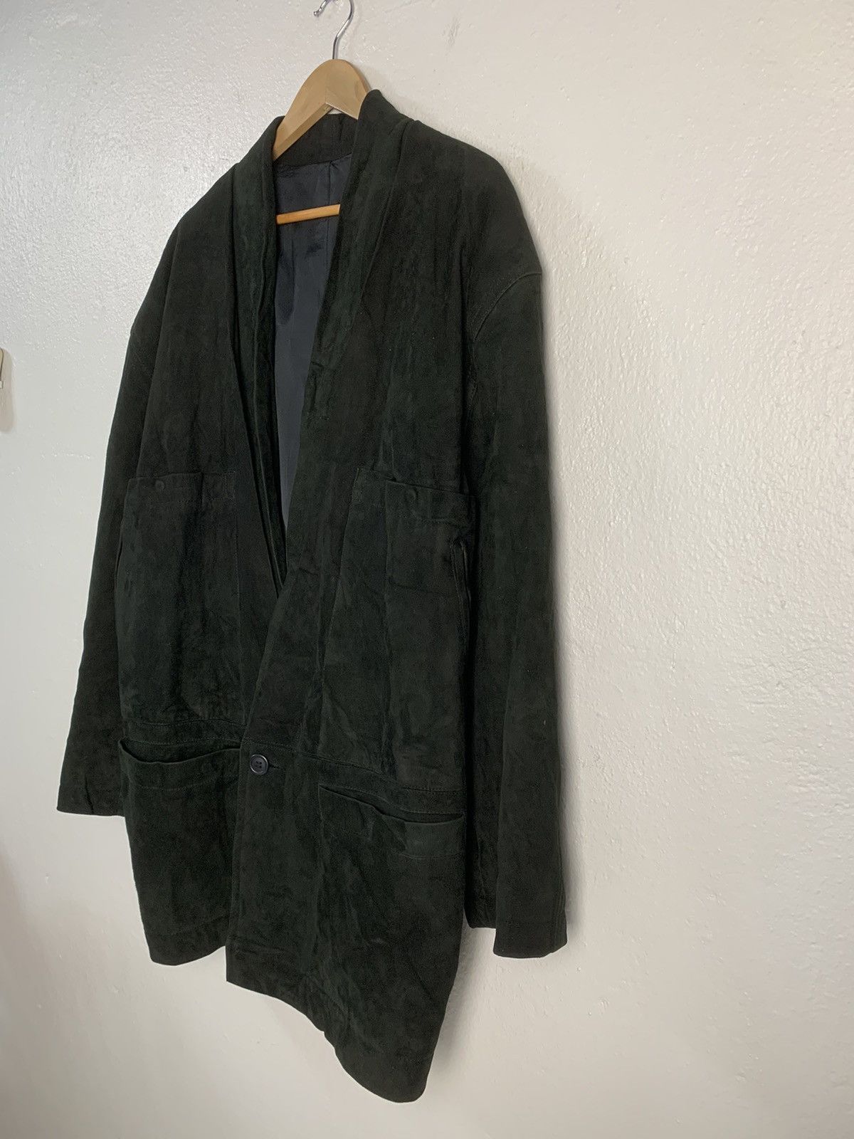 Issey Miyake Vintage 80s Issey Miyake Suede Leather Jacket Size US M / EU 48-50 / 2 - 2 Thumbnail