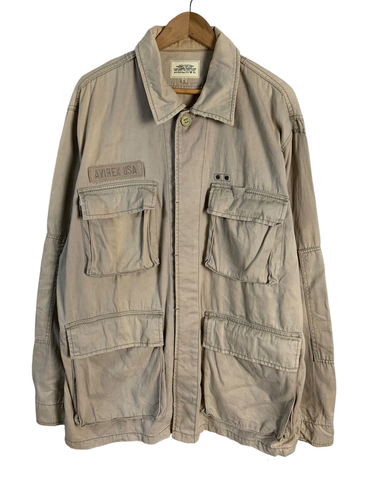 image of Avirex Multipocket Military Jacket in Brown, Men's (Size XL)