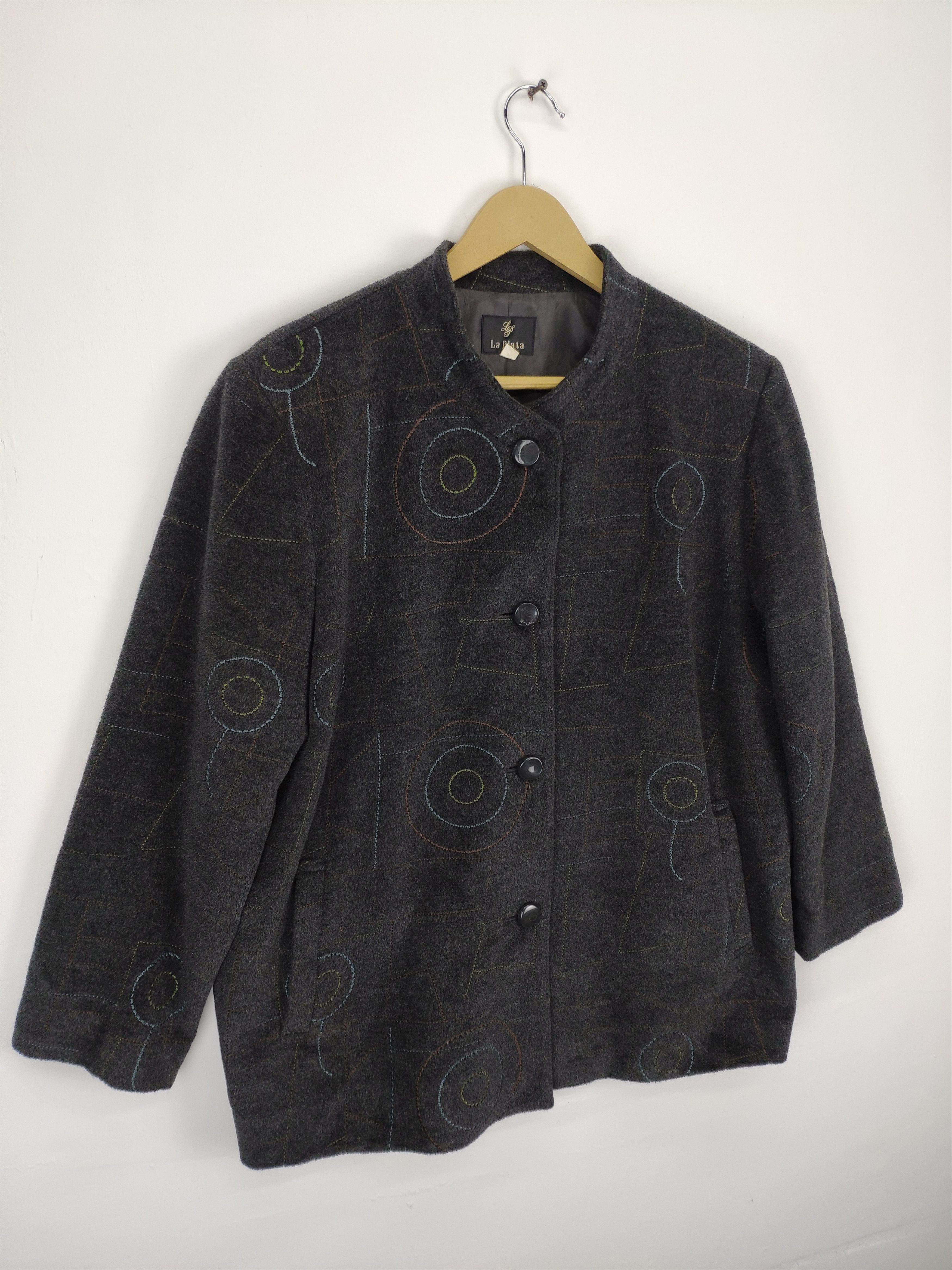 Japanese Brand × Le Grande Bleu (L.G.B.) Vintage Wool Cardigan Jacket Embroidered Motif Size US M / EU 48-50 / 2 - 3 Thumbnail