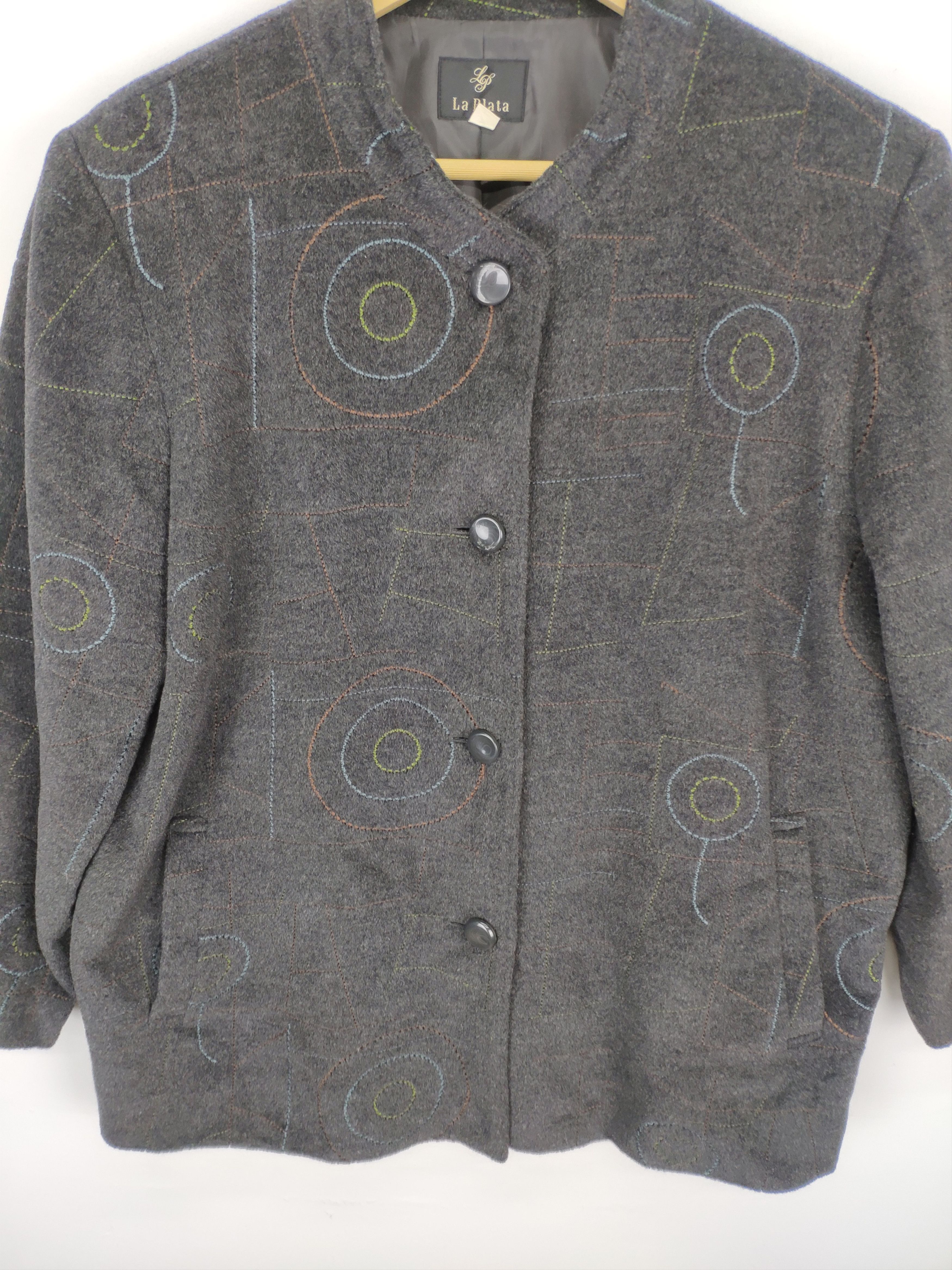 Japanese Brand × Le Grande Bleu (L.G.B.) Vintage Wool Cardigan Jacket Embroidered Motif Size US M / EU 48-50 / 2 - 9 Thumbnail
