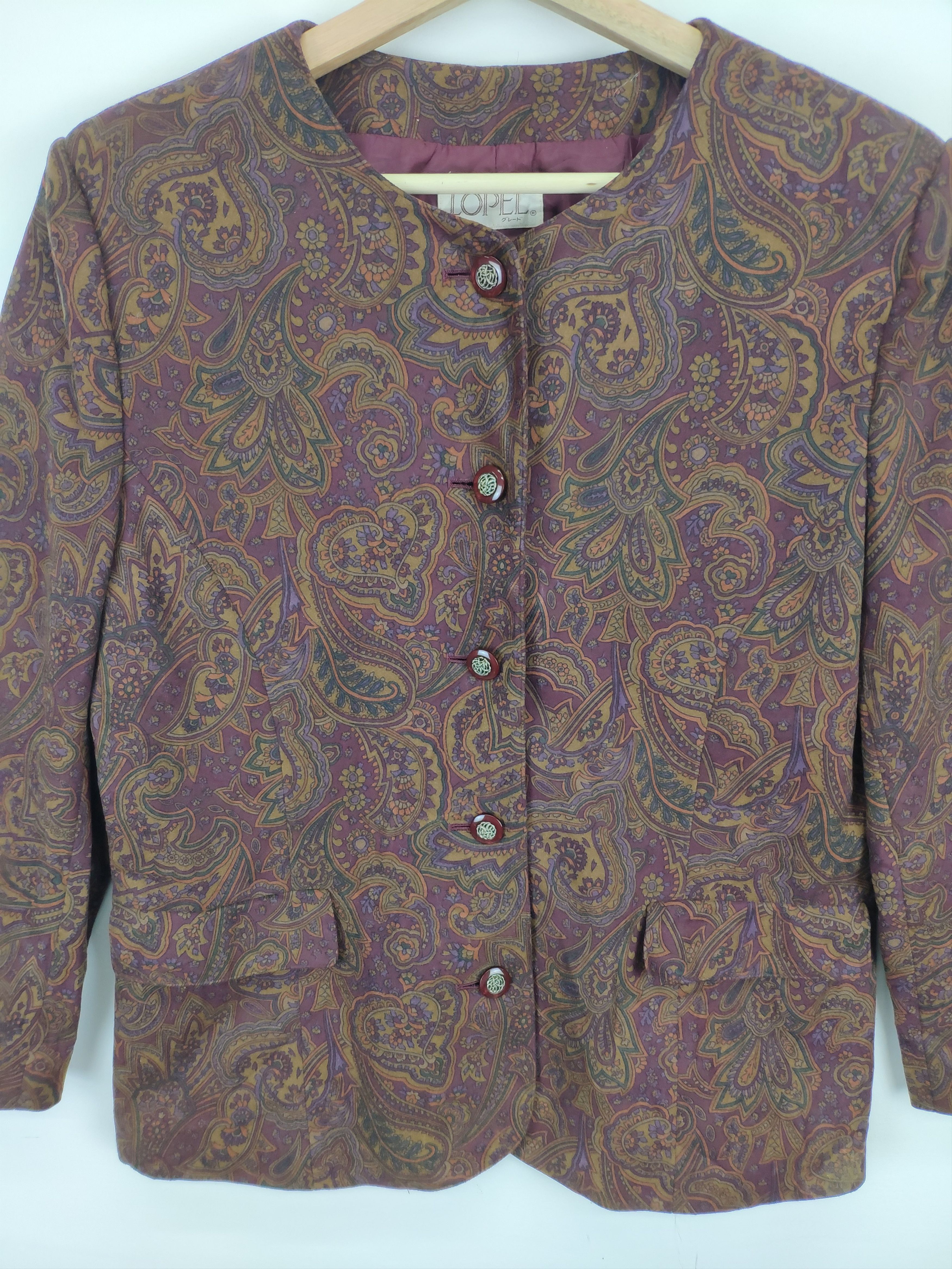 Japanese Brand × Vintage Vintage Japanese Velvet Coat Blazer Jacket Fullprint Size M / US 6-8 / IT 42-44 - 7 Thumbnail