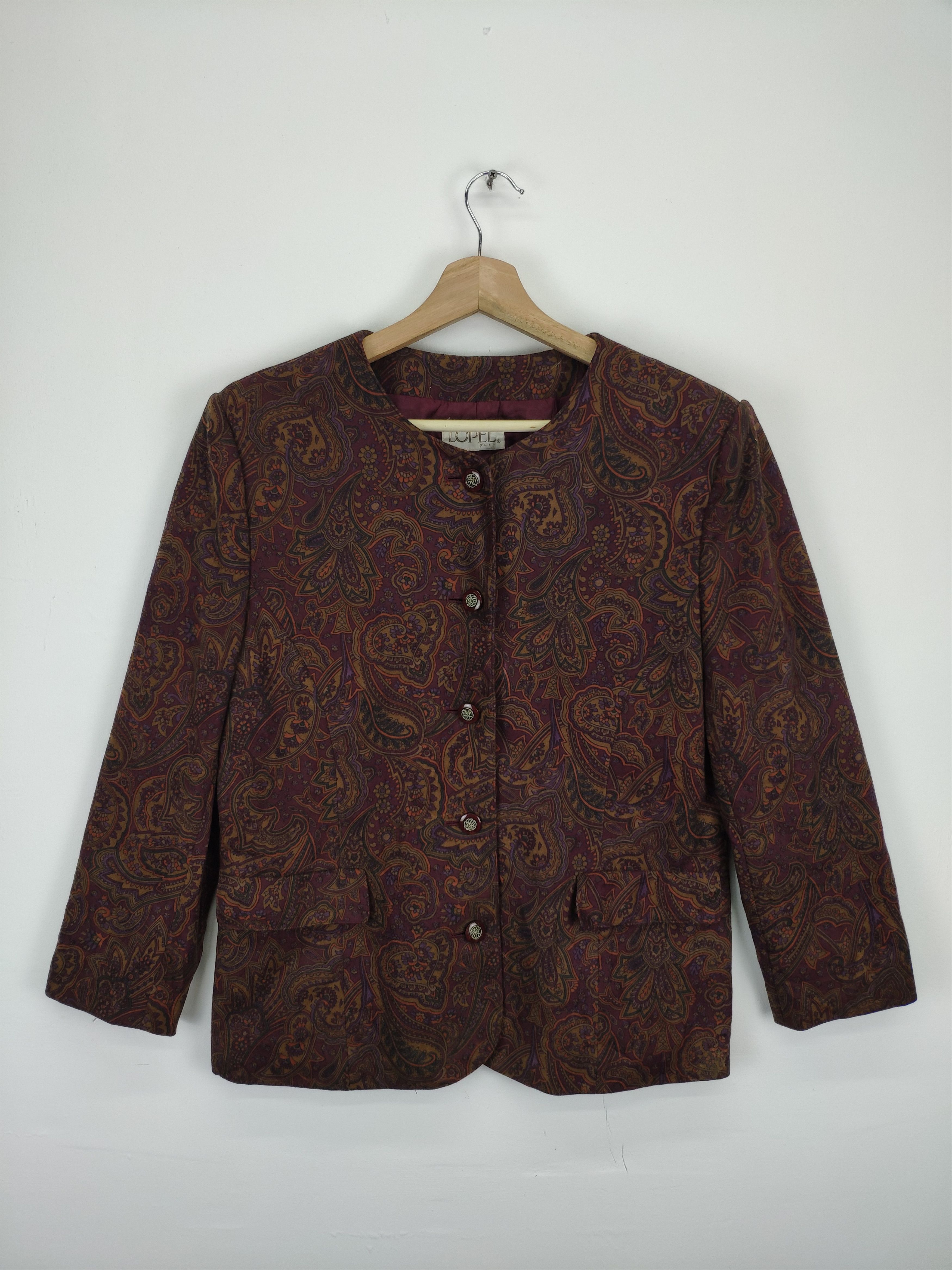 Japanese Brand × Vintage Vintage Japanese Velvet Coat Blazer Jacket Fullprint Size M / US 6-8 / IT 42-44 - 1 Thumbnail