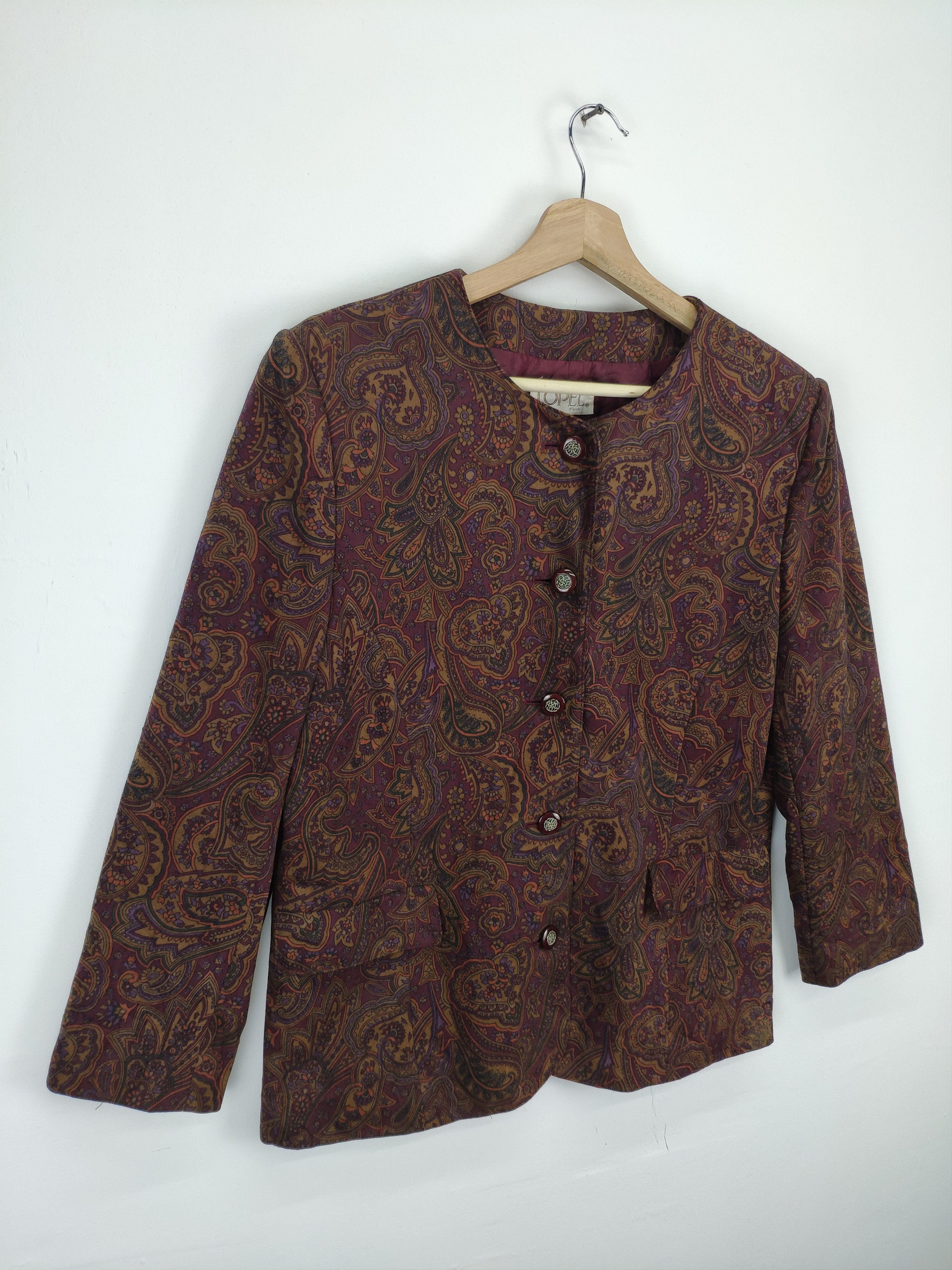 Japanese Brand × Vintage Vintage Japanese Velvet Coat Blazer Jacket Fullprint Size M / US 6-8 / IT 42-44 - 3 Thumbnail
