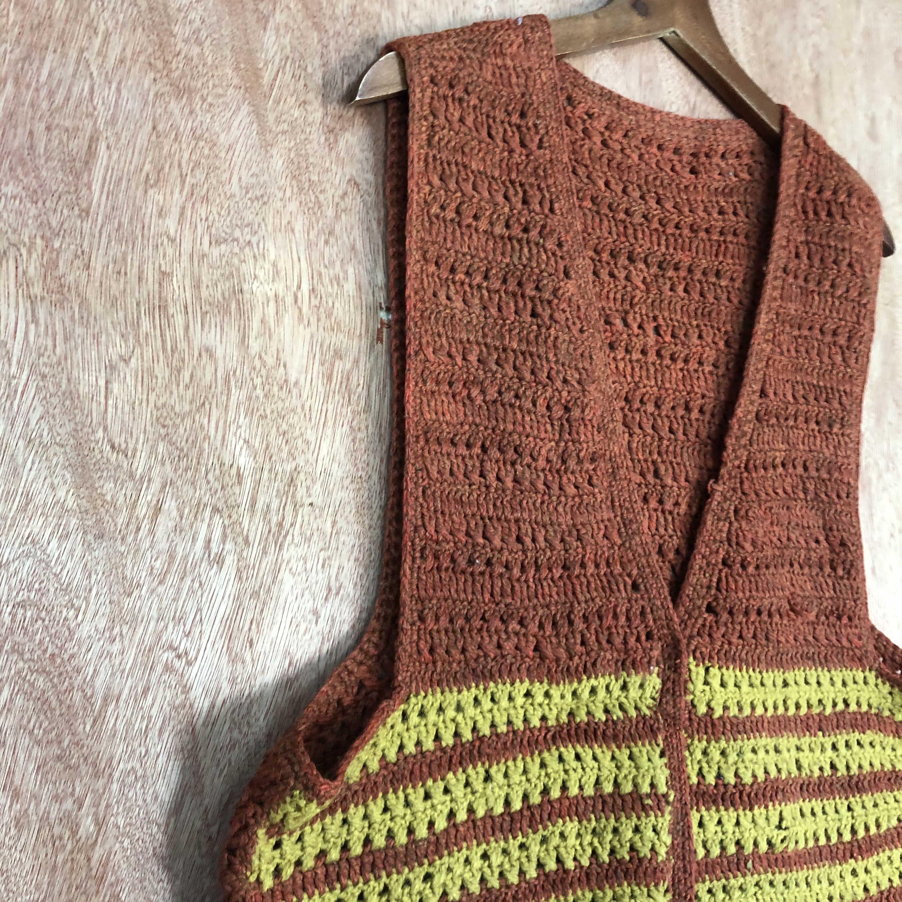 Aran Isles Knitwear Japan Brand Brown crochet vintage cardigan Vest #c451DLL Size M / US 6-8 / IT 42-44 - 5 Thumbnail