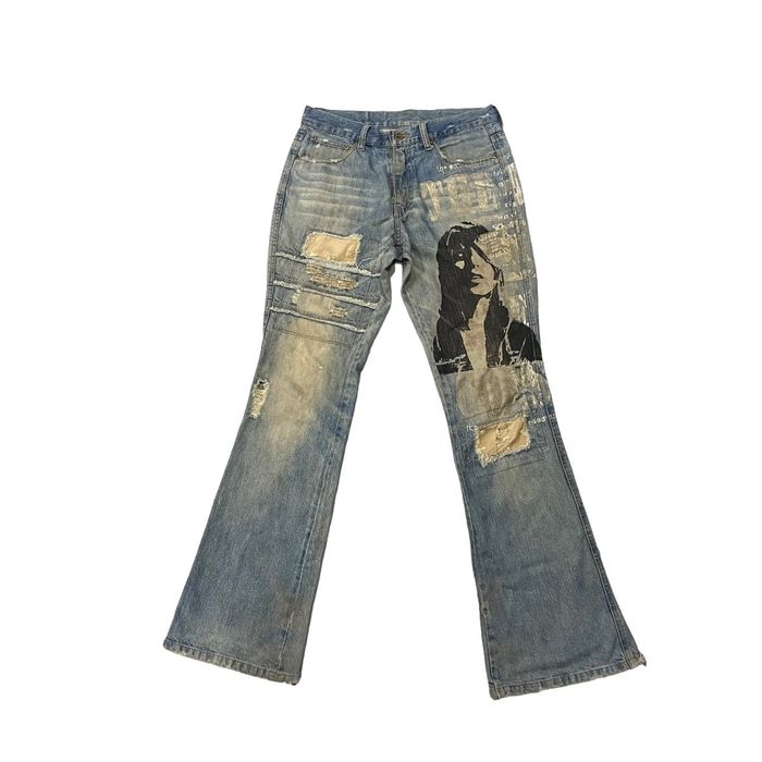 If Six Was Nine In The Attic Punk Distressed Bootcut Denim Pants