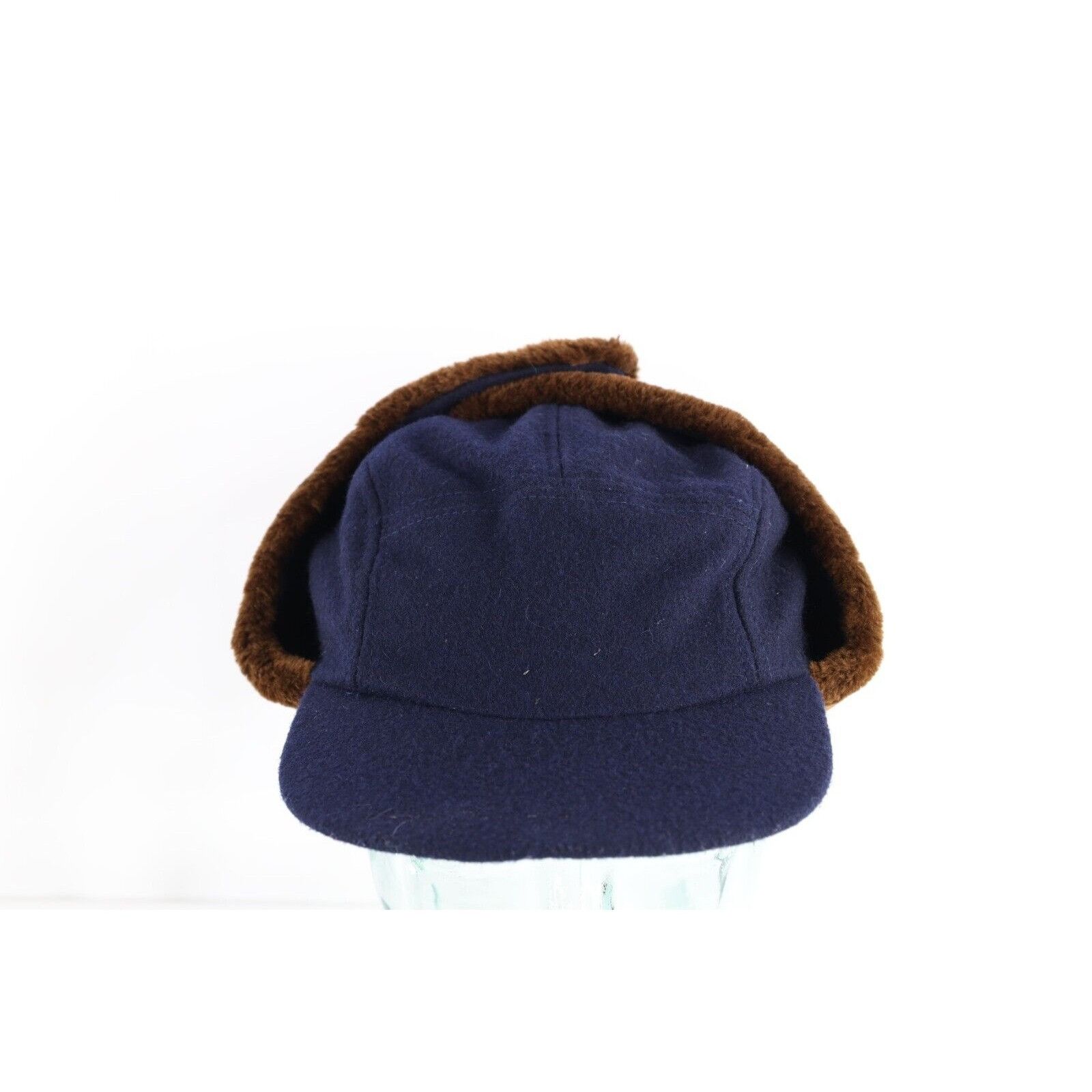 Perry Ellis × Vintage Vintage 90s Perry Ellis Wool Blend Ear Flap 5 Panel Hat Size ONE SIZE - 2 Thumbnail