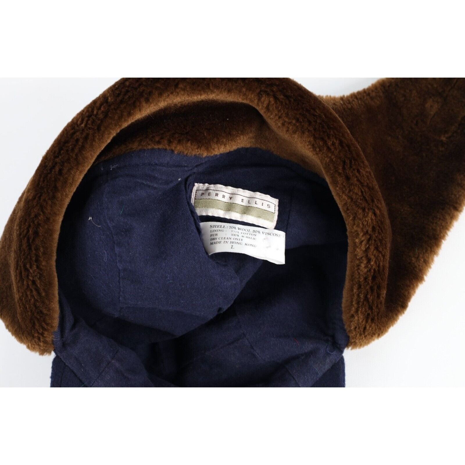 Perry Ellis × Vintage Vintage 90s Perry Ellis Wool Blend Ear Flap 5 Panel Hat Size ONE SIZE - 8 Thumbnail