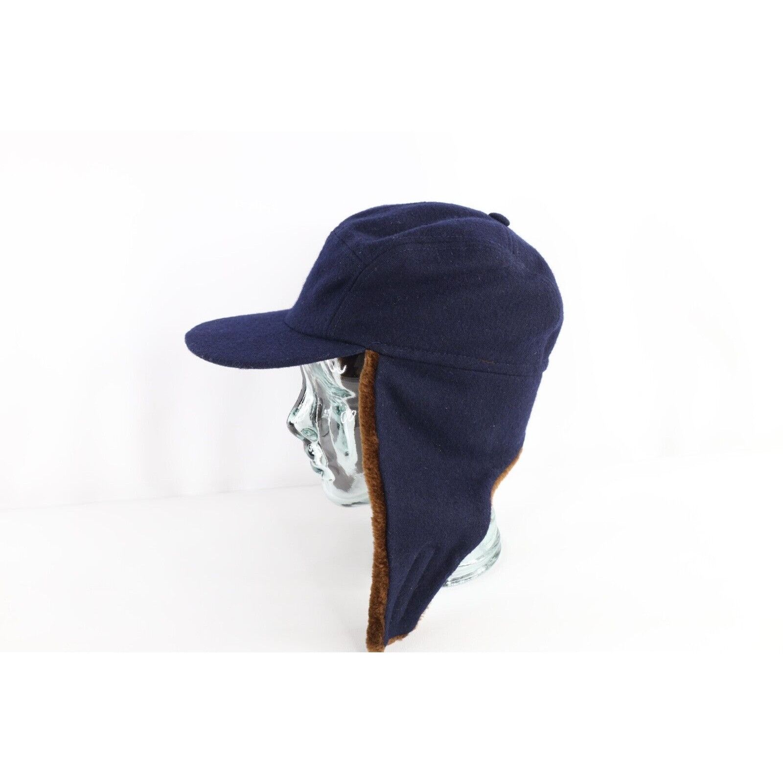Perry Ellis × Vintage Vintage 90s Perry Ellis Wool Blend Ear Flap 5 Panel Hat Size ONE SIZE - 3 Thumbnail