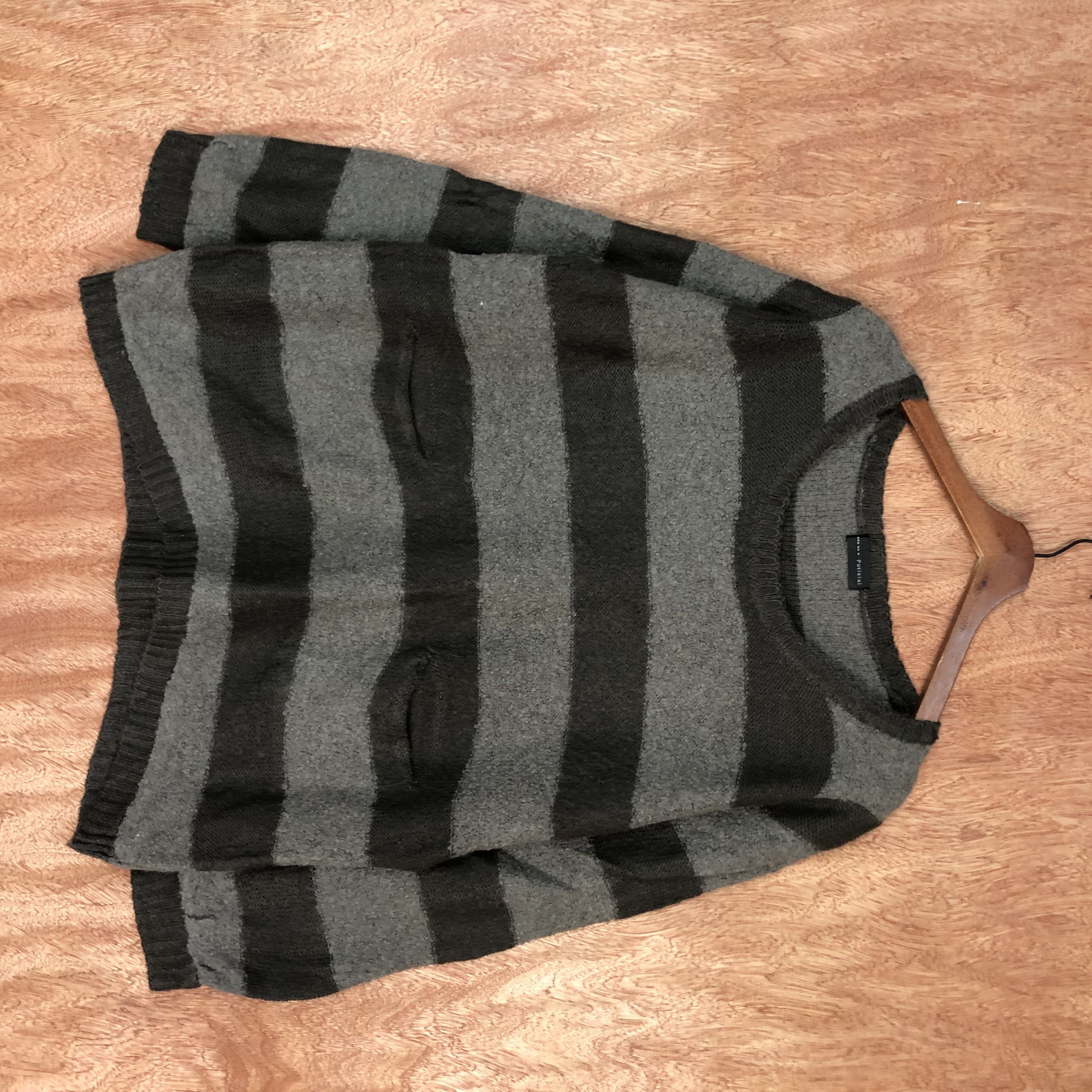 image of Solid And Striped Putielal Stripe Black Grey Knitwear C453Dll, Men's (Size Large)