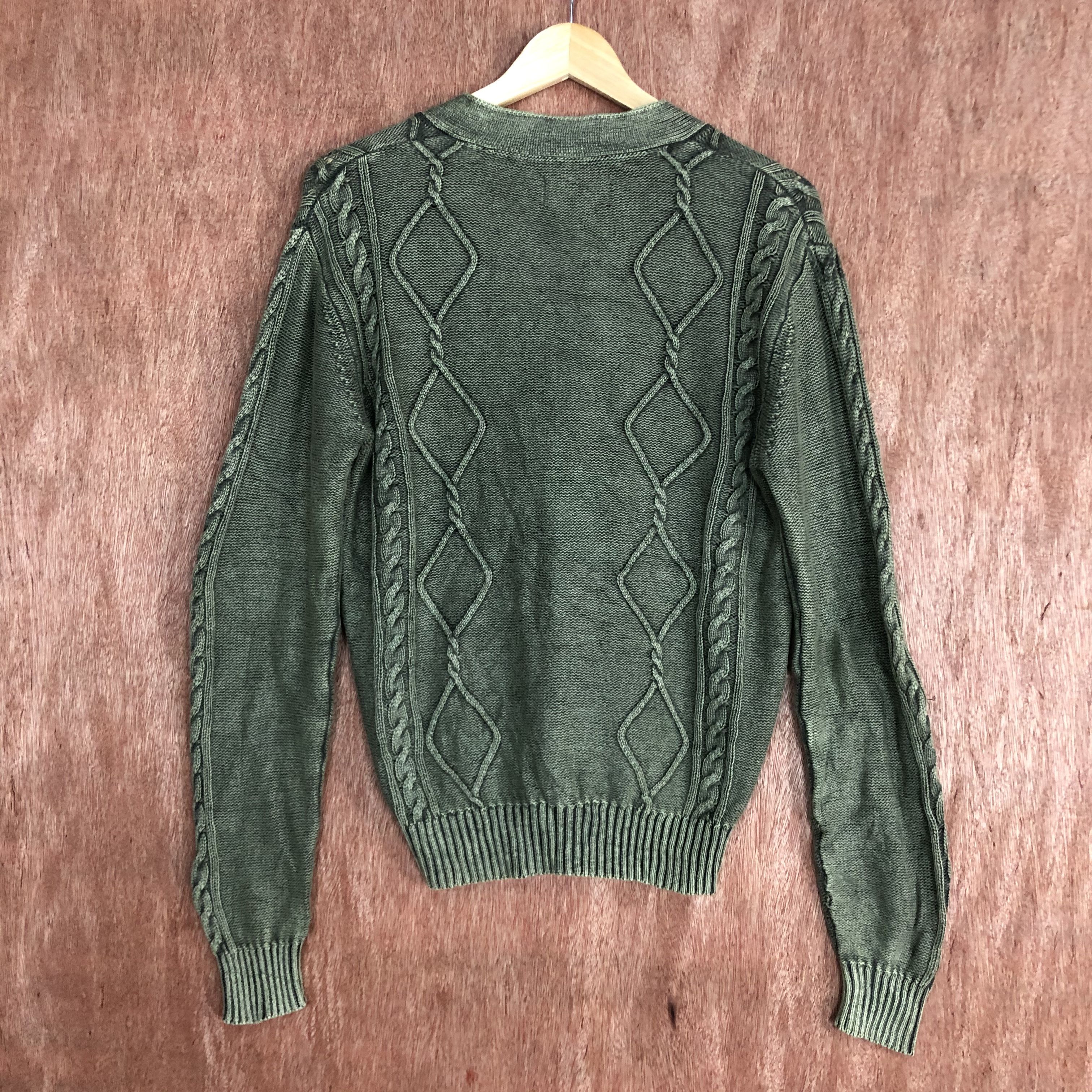 Vintage DL Increwsive Green faded vtg street knitwear Cardigan #c494 Size US L / EU 52-54 / 3 - 10 Thumbnail