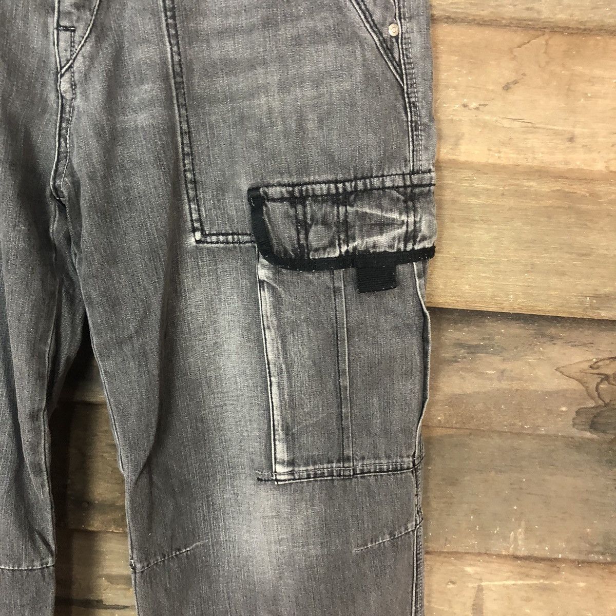 Japanese Brand Why Jeans denim multipocket Grey Cargo Pants #3411DL Size US 34 / EU 50 - 7 Thumbnail