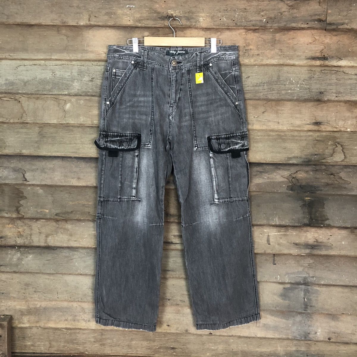 Japanese Brand Why Jeans denim multipocket Grey Cargo Pants #3411DL Size US 34 / EU 50 - 1 Thumbnail