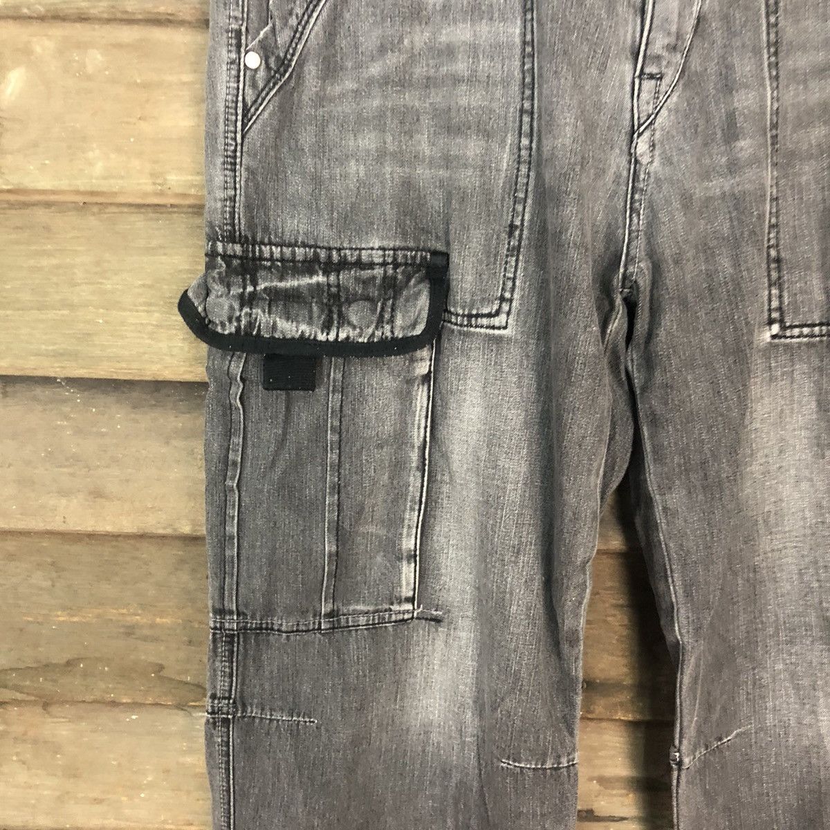 Japanese Brand Why Jeans denim multipocket Grey Cargo Pants #3411DL Size US 34 / EU 50 - 6 Thumbnail